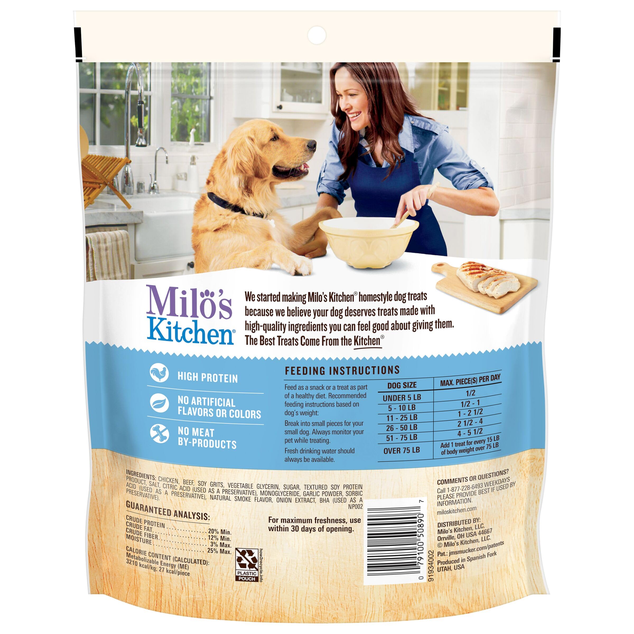 Milo's Kitchen Chicken Meatballs Dog Treats - Grain-Free, Natural Protein Snacks for Dogs, 18-Ounce Bag - Perfect for Training, Rewards & Healthy Chewing