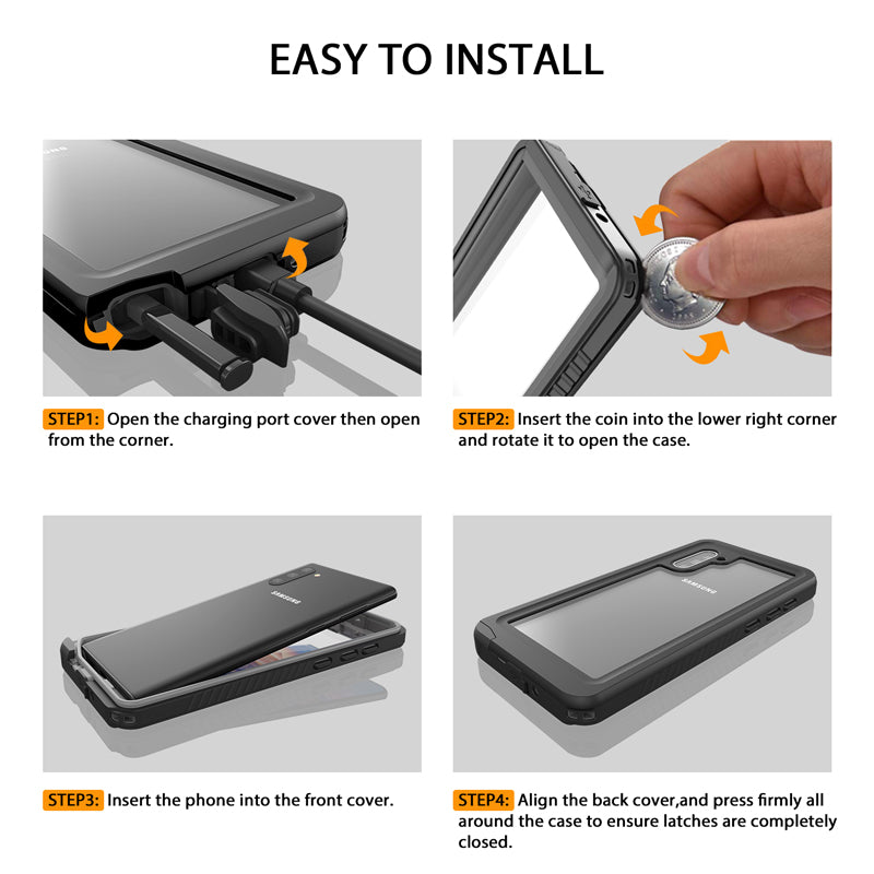 Waterproof Case for Samsung Galaxy Note 10 | Shockproof & Dustproof Protection | Perfect for Swimming, Beach & Outdoor Activities
