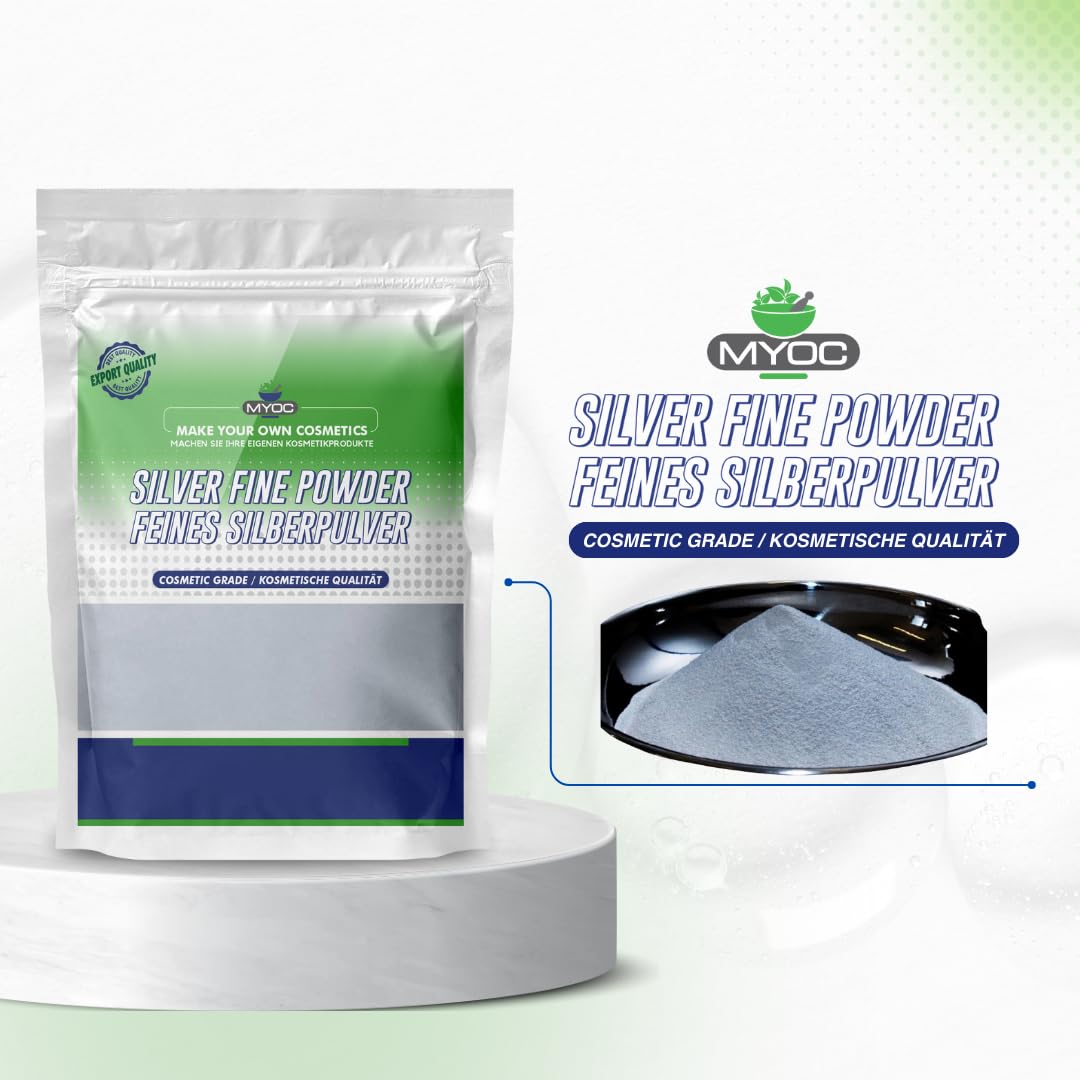 Premium Silver Fine Powder - 50g (1.76oz) for Embossing, Makeup & Crafts | Metallic Silver Sparkle Dust for DIY Projects, Nail Art, Card Making & Cosmetic Glitter | Vegan & Cruelty-Free