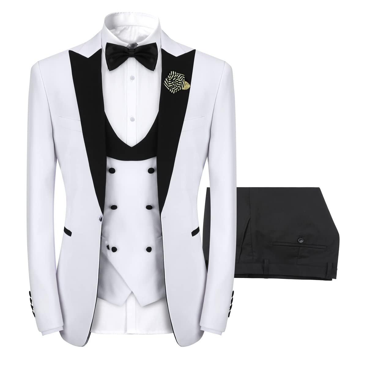 YFFUSHI Men's Slim Fit 3 Piece Suit Set - One Button Blazer, Vest & Dress Pants for Prom, Wedding & Business | Formal Attire for Special Occasions