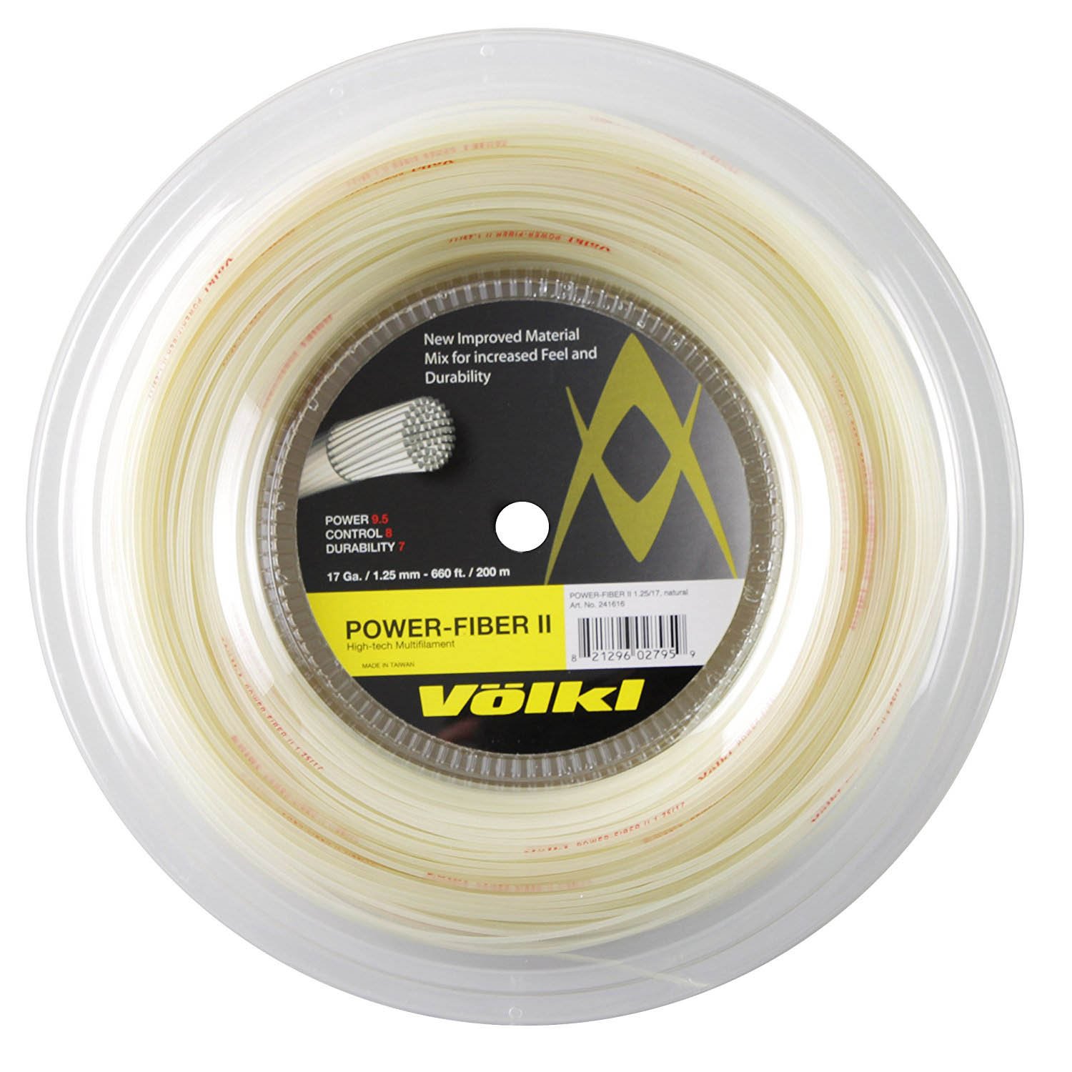 Volkl Power Fiber II 17g Tennis String Reel - Premium Polyester String for Power & Control - Perfect for Competitive Players & Stringing Professionals