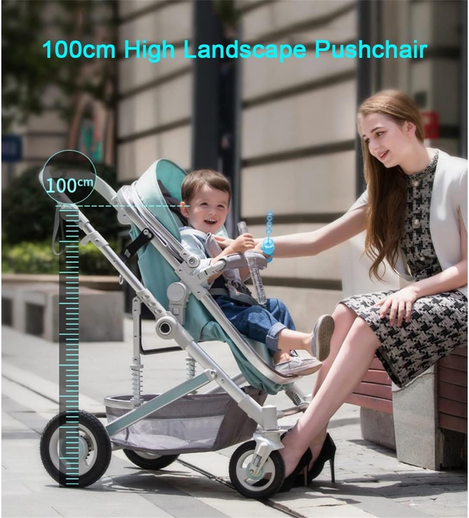 Lightweight Aluminum Alloy Baby Stroller - Foldable High Landscape Infant Carriage with Reversible Bassinet for Newborns | Pink | Perfect for Park Walks, Shopping & Travel