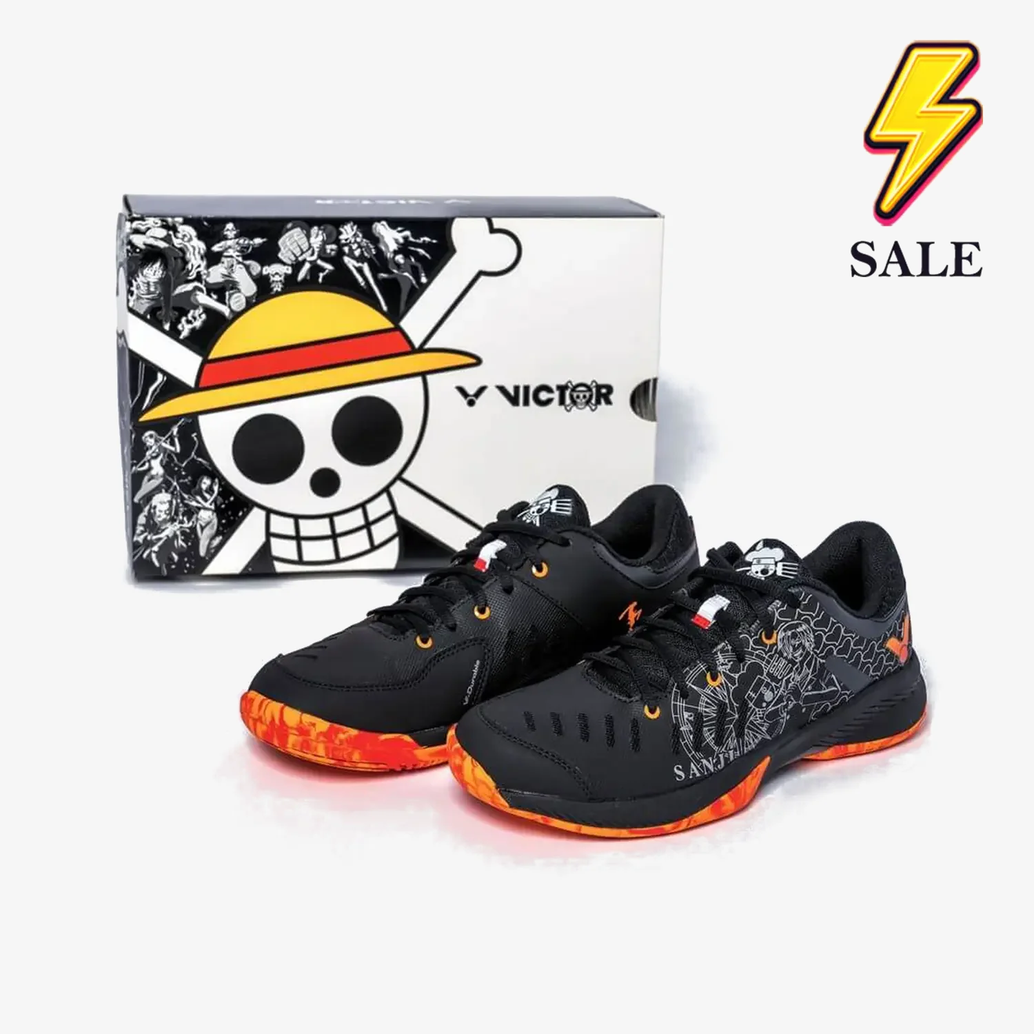 Victor x One Piece Sanji Black Sneakers - Anime Inspired Shoes for Cosplay & Casual Wear | Perfect for One Piece Fans, Collectors & Street Fashion
