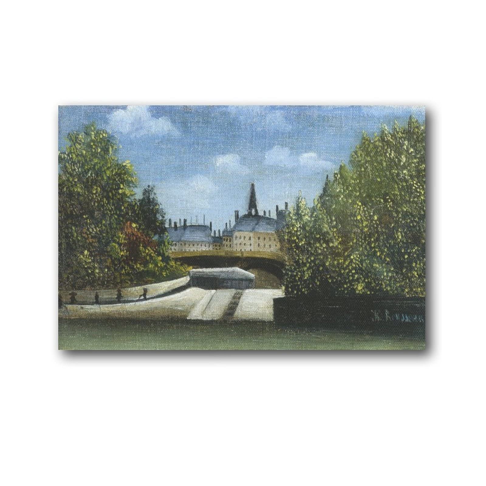 Henri Rousseau Ile De La Cite Painting Poster - Premium Canvas Wall Art Print (24x36 inches/60x90cm) - Framed or Unframed Modern Home Decor - Perfect for Living Room, Bedroom & Office Decoration