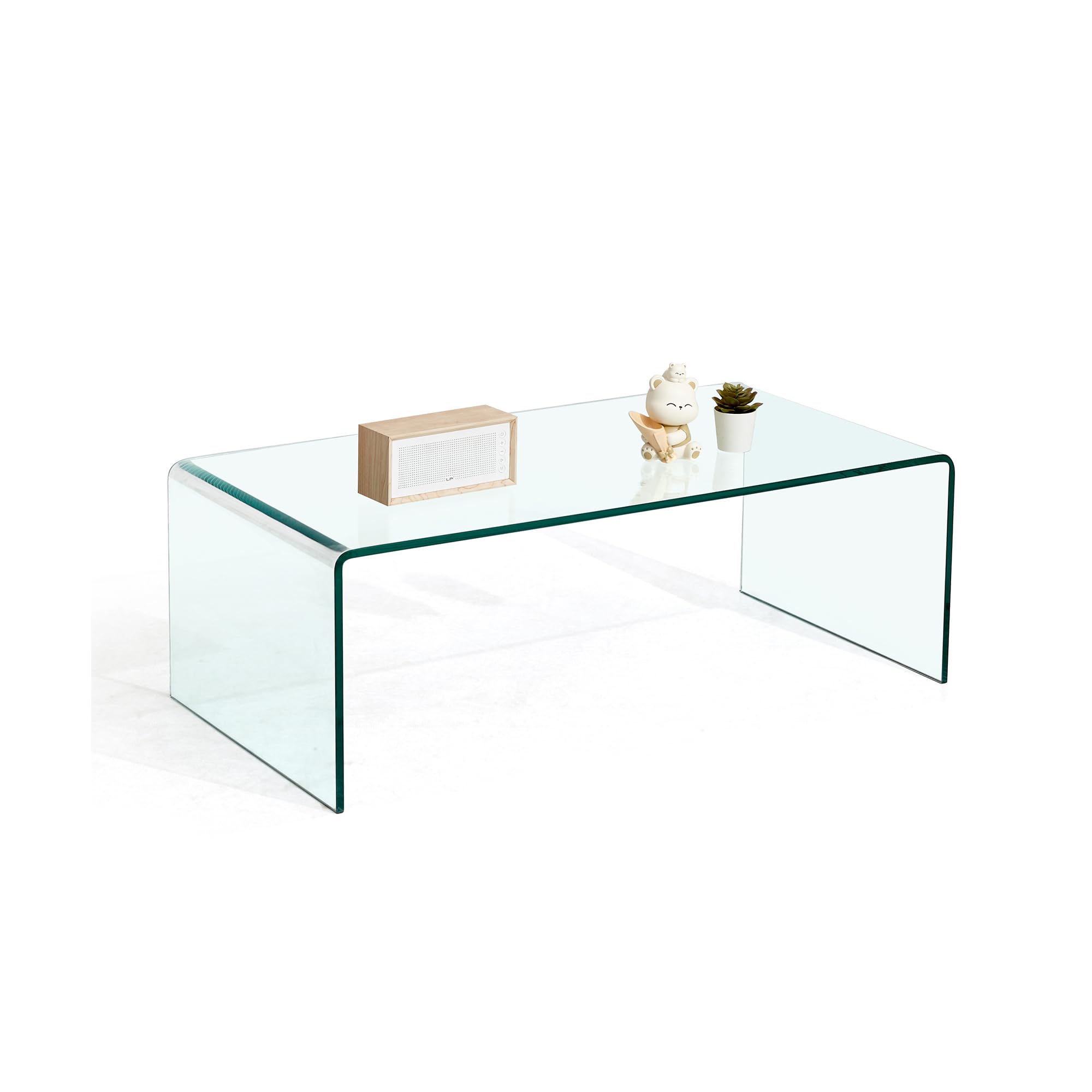 Modern Clear Tempered Glass Coffee Table 39.4