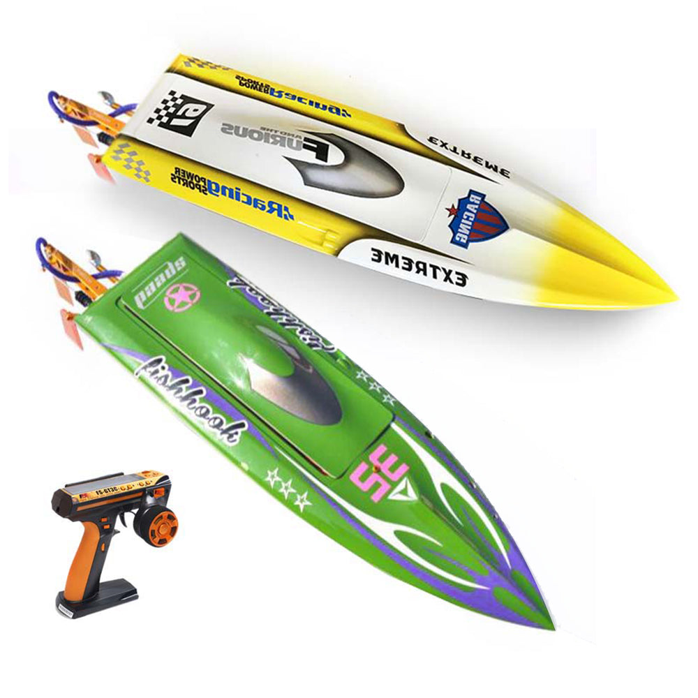 **H625 Fiber Glass Green Electric Racing RTR RC Boat with ESC, Motor, Servo, Battery & Controller – High Speed 65-75km/h (625x178x110mm) – Perfect for Lakes, Ponds & Competitive RC Racing**