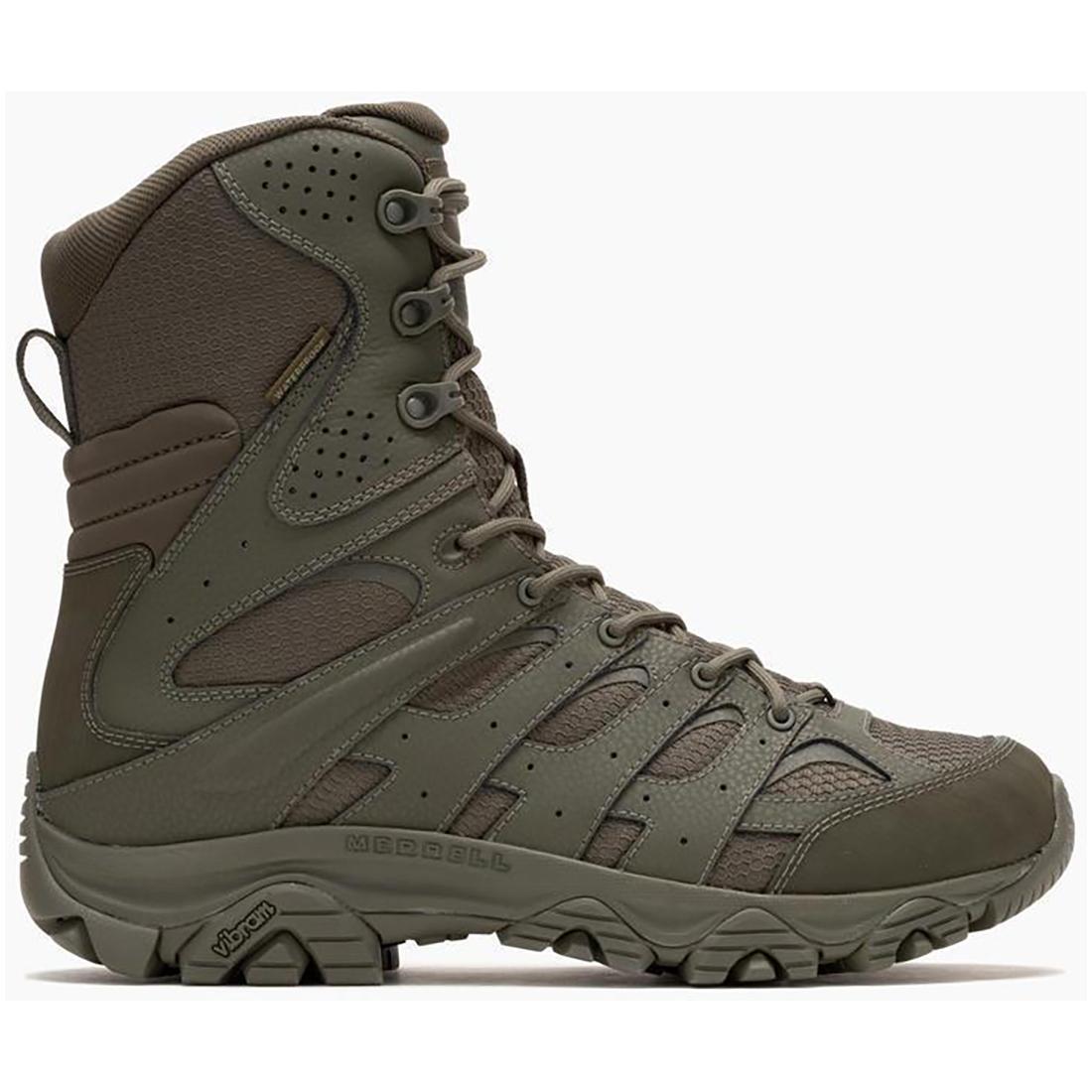 Moab 3 8-Inch Men's Tactical Work Boots - Waterproof Hiking Boots for Outdoor, Construction & Military Use - Dark Olive Color - Durable & Comfortable for Work, Hunting & Adventure Activities