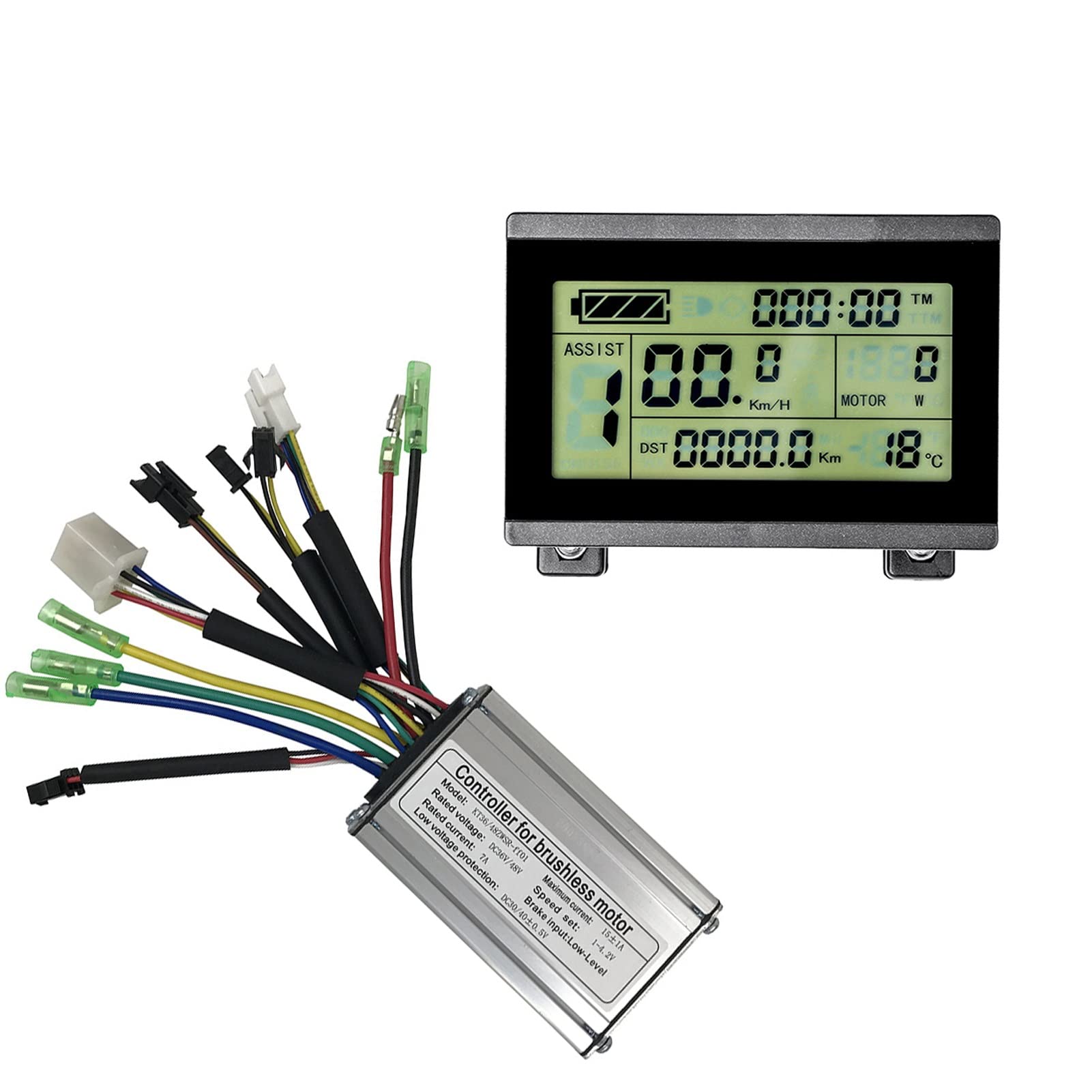 36V/48V 250W/350W Brushless Motor Controller with KT-LCD3 Display Panel - E-Bike Conversion Kit for Electric Bicycles | Perfect for DIY E-Bike Upgrades & Commuting
