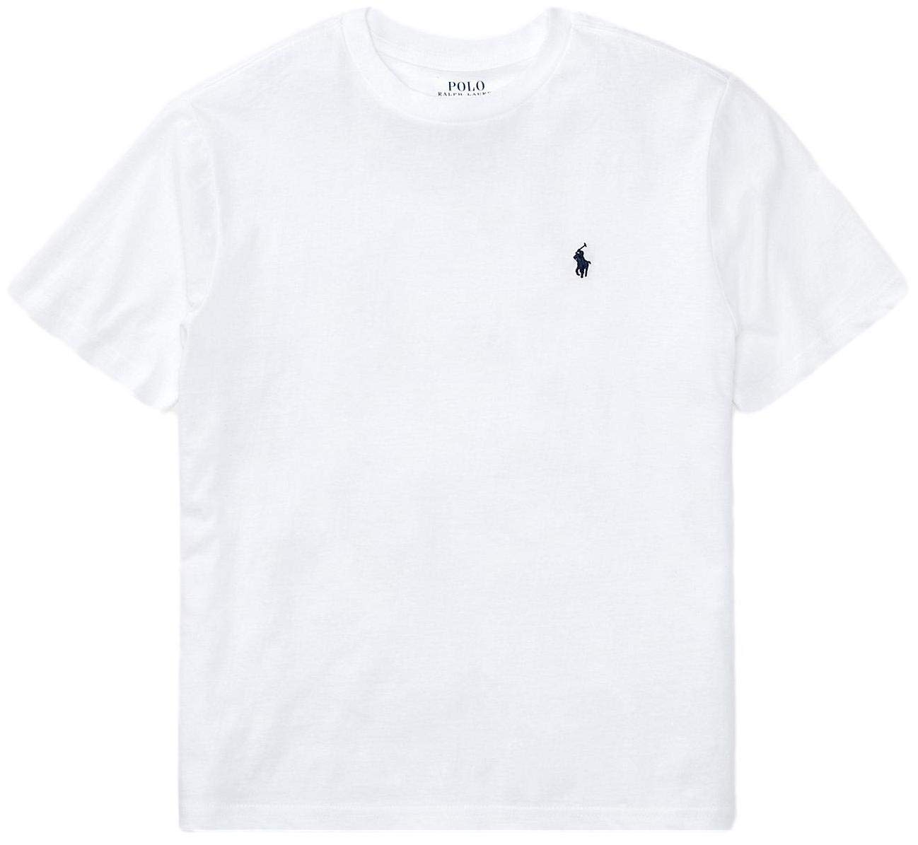 Ralph Lauren Boys' Polo Shirt - Classic Crew Neck Pony Logo Tee (Size S, White) | Casual Wear, School Outfits & Family Photos