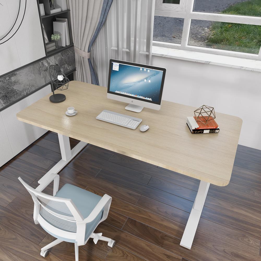 160cm Height Adjustable Electric Standing Desk - Single Motor Sit Stand Desk with Black Top & Grey Frame | Perfect for Home Office, Gaming & Workspace Ergonomics