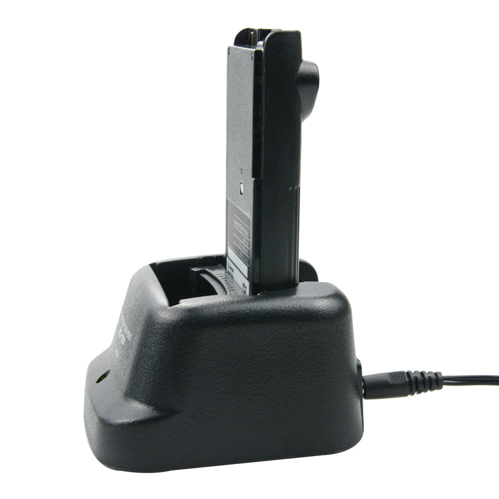 BP-209N BP-210N BP-211 Rapid Battery Charger Base BC-137 for ICOM IC-A6E, IC-A24, IC-V8, F21/40GT, IC-U82 Walkie Talkies - Fast Charging Station for Two-Way Radios in Outdoor Adventures, Construction Sites & Emergency Communications