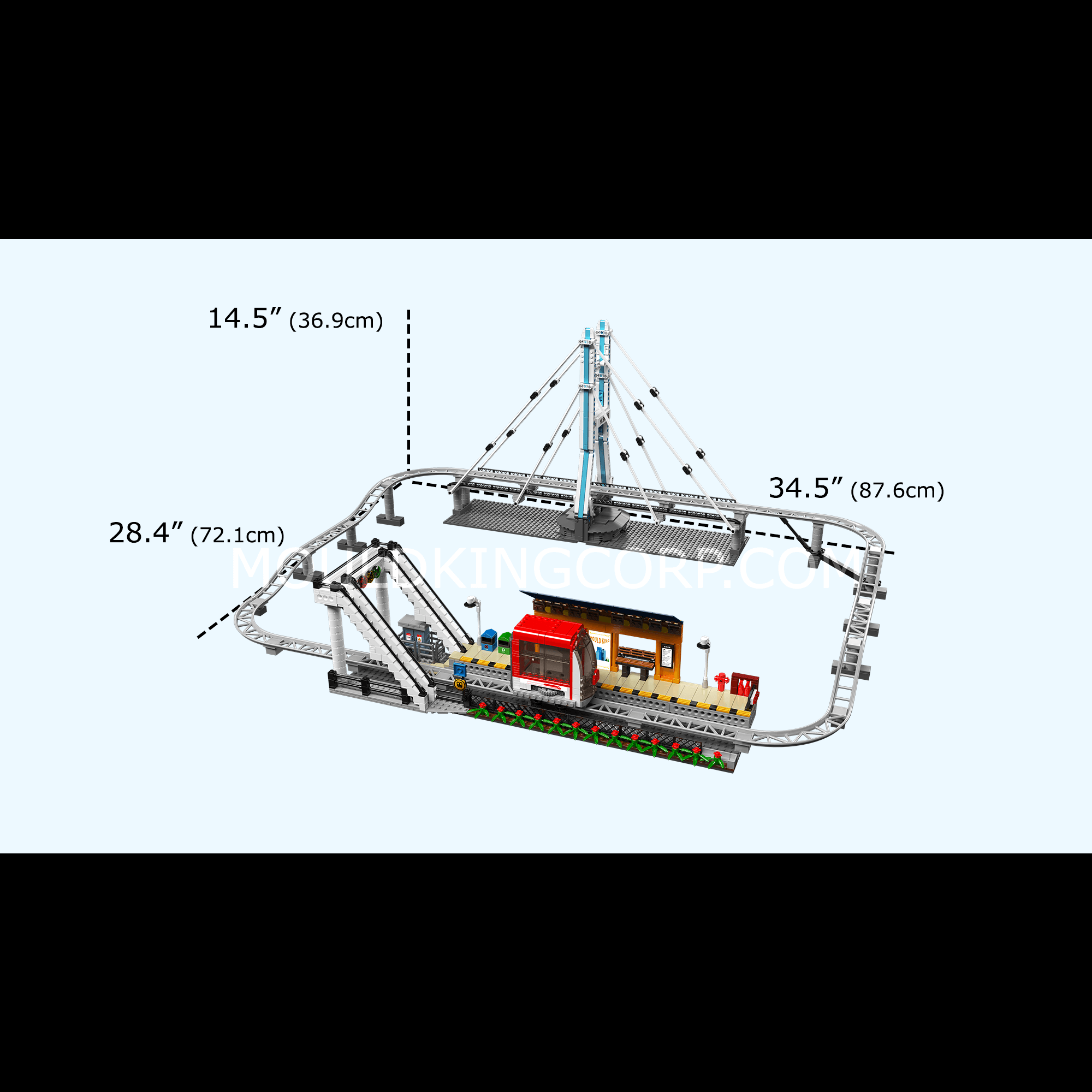 Mould King 16052 Motorized Monorail Building Set - 1,488 Pieces STEM Toy for Kids & Adults | Perfect for Train Enthusiasts, Model Collectors & Educational Play