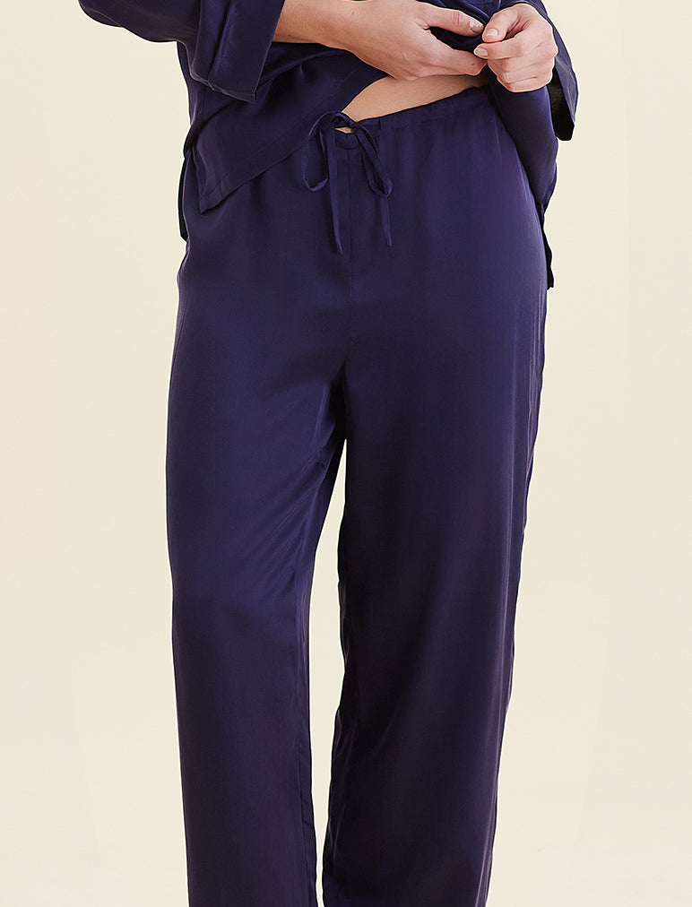 Audrey Washable Silk Full Length Pajamas Set for Women - Soft & Comfortable Sleepwear for Nightwear, Lounge & Relaxation at Home