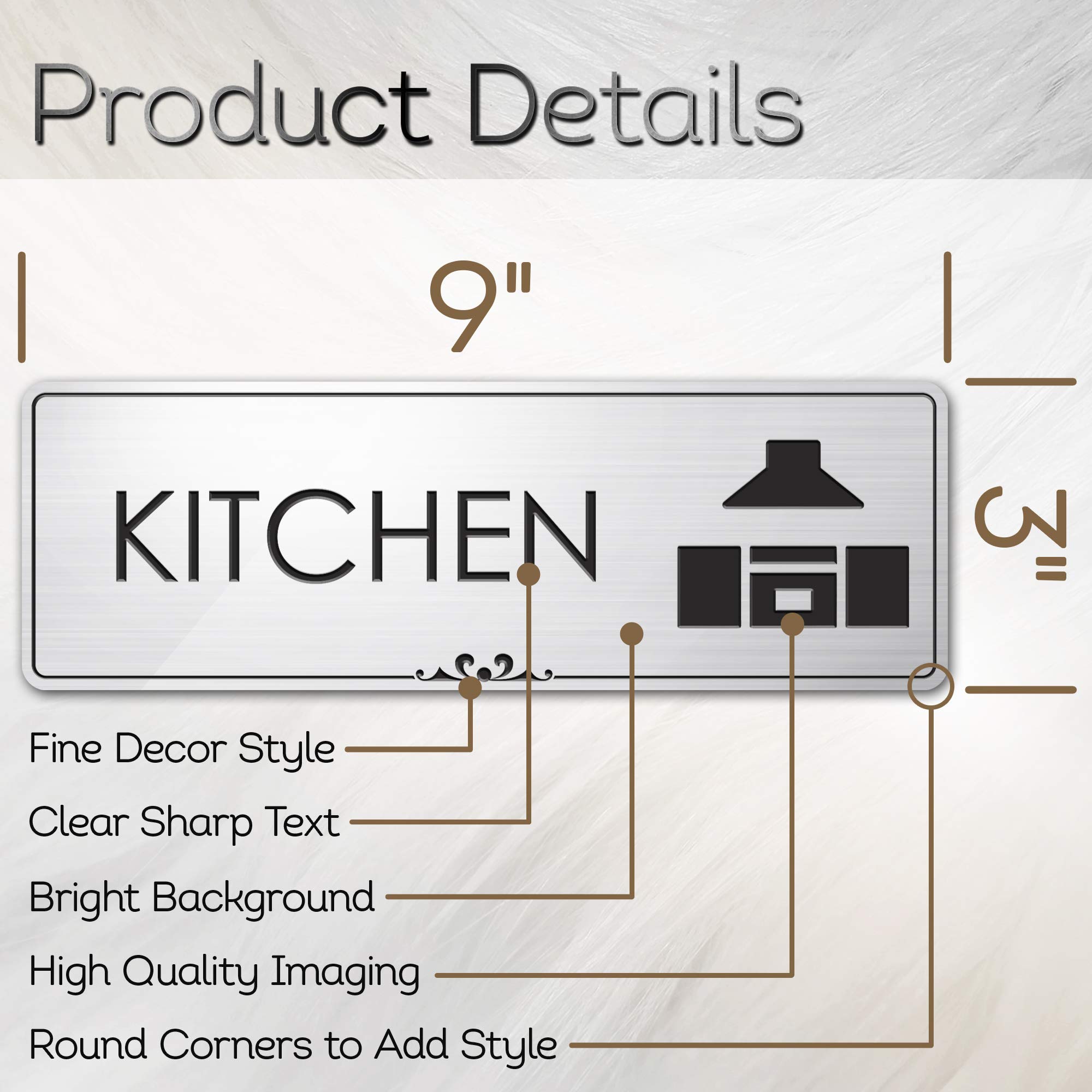 Engraved Brushed Silver Kitchen Pantry Decor Sign 3