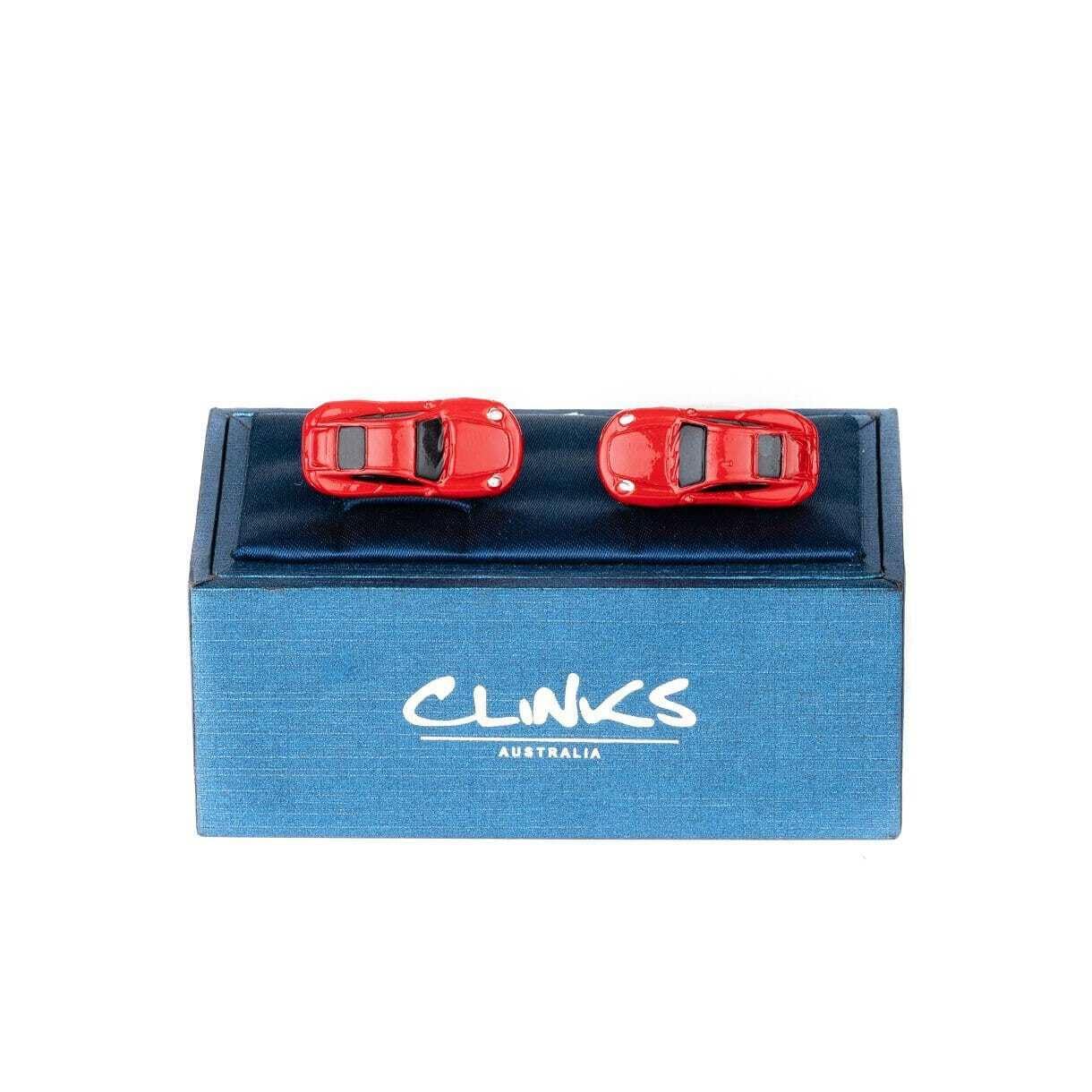 Luxury Red Porsche 911 Car Cufflinks for Men - Elegant Dress Accessories for Weddings, Business Meetings & Formal Events