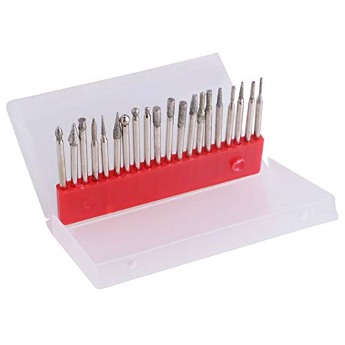 Diamond Burr Set for Rotary Tools - Grinding, Carving, Notching Bits for Stone, Tile, Glass, Jewelry & Die Grinder - Coated File Cutter Cutting Kit - Perfect for Lapidary, Metalworking & DIY Crafts