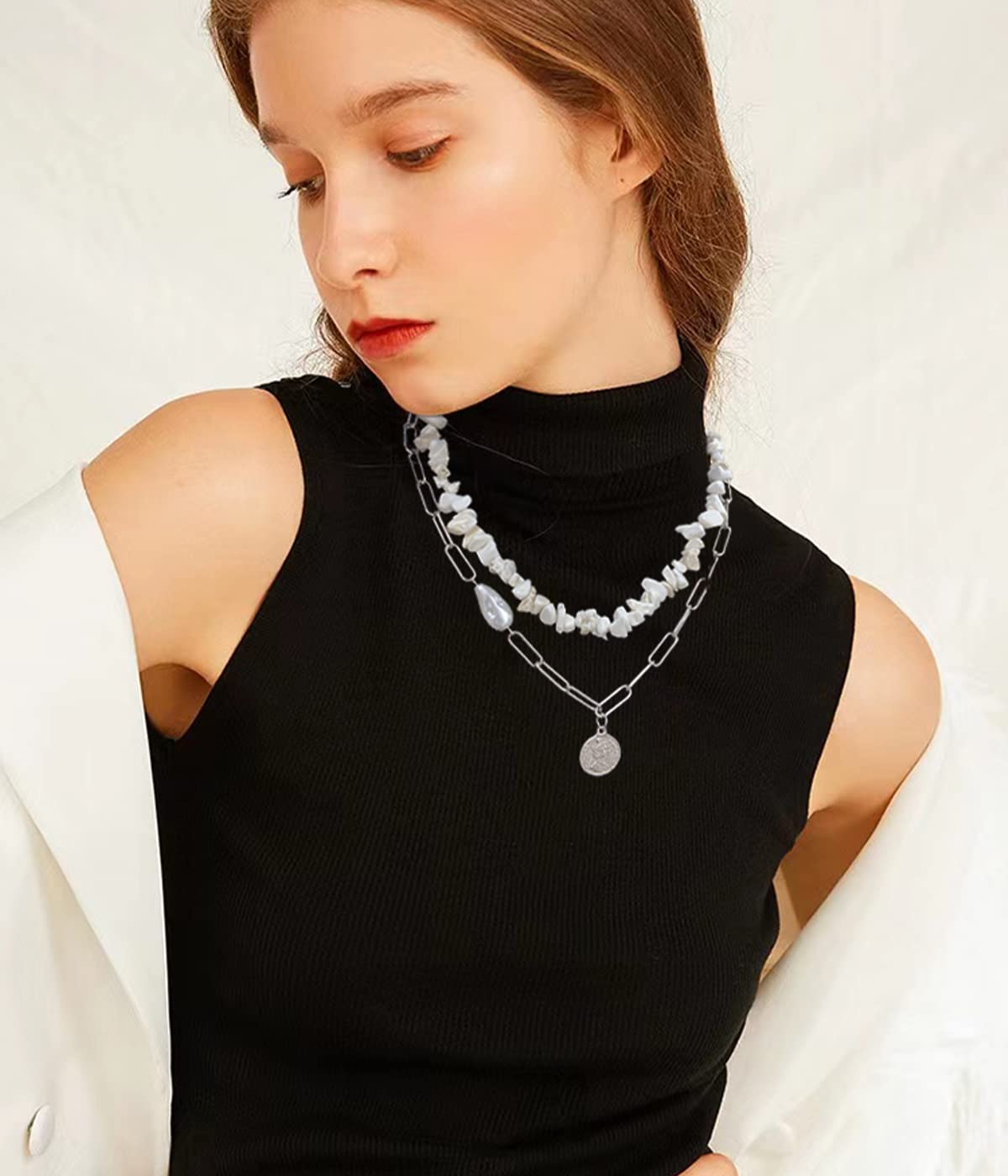 Elegant Beaded Pearl Choker Necklace for Women | Fashion Jewelry Birthday Gift | Perfect for Weddings, Parties & Special Occasions