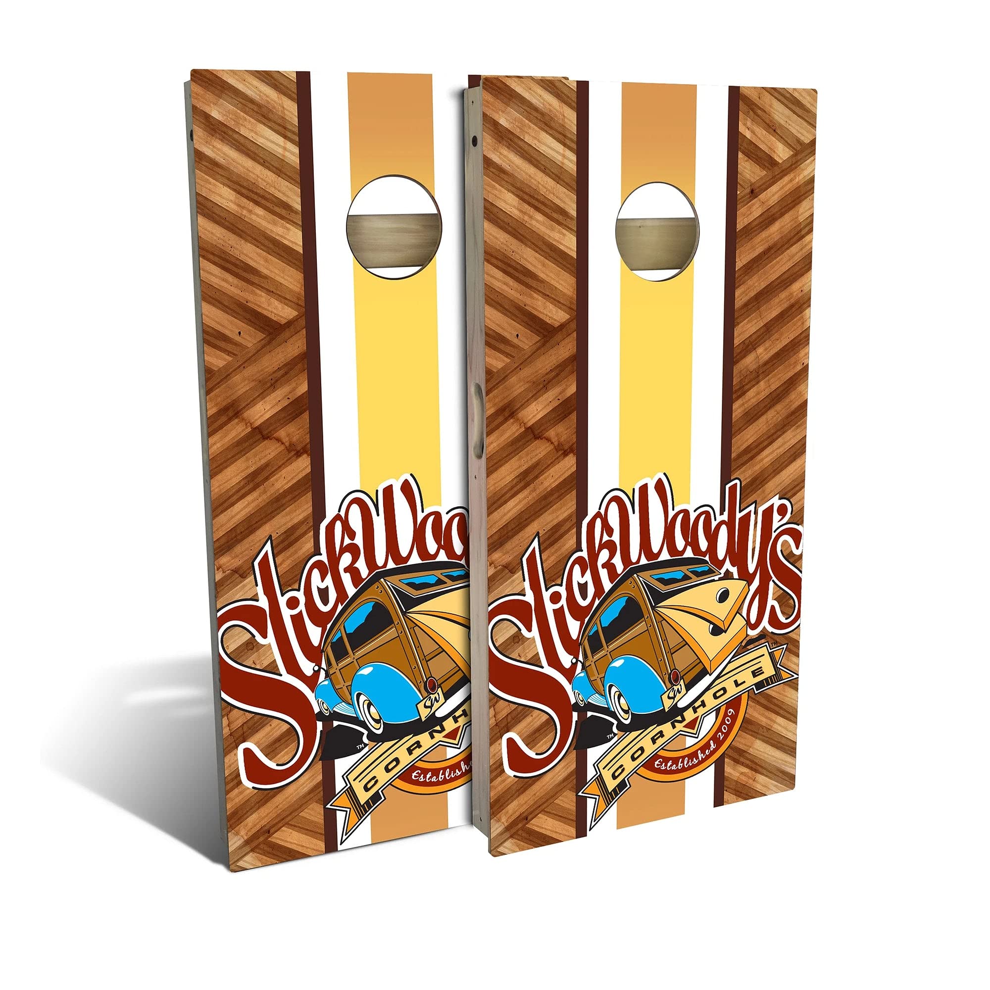 Premium Striper Cornhole Board Set - 2 Boards & 8 Bags - Custom Size & Accessories Options - Outdoor Lawn Games for Parties, Tailgating, Backyard Fun