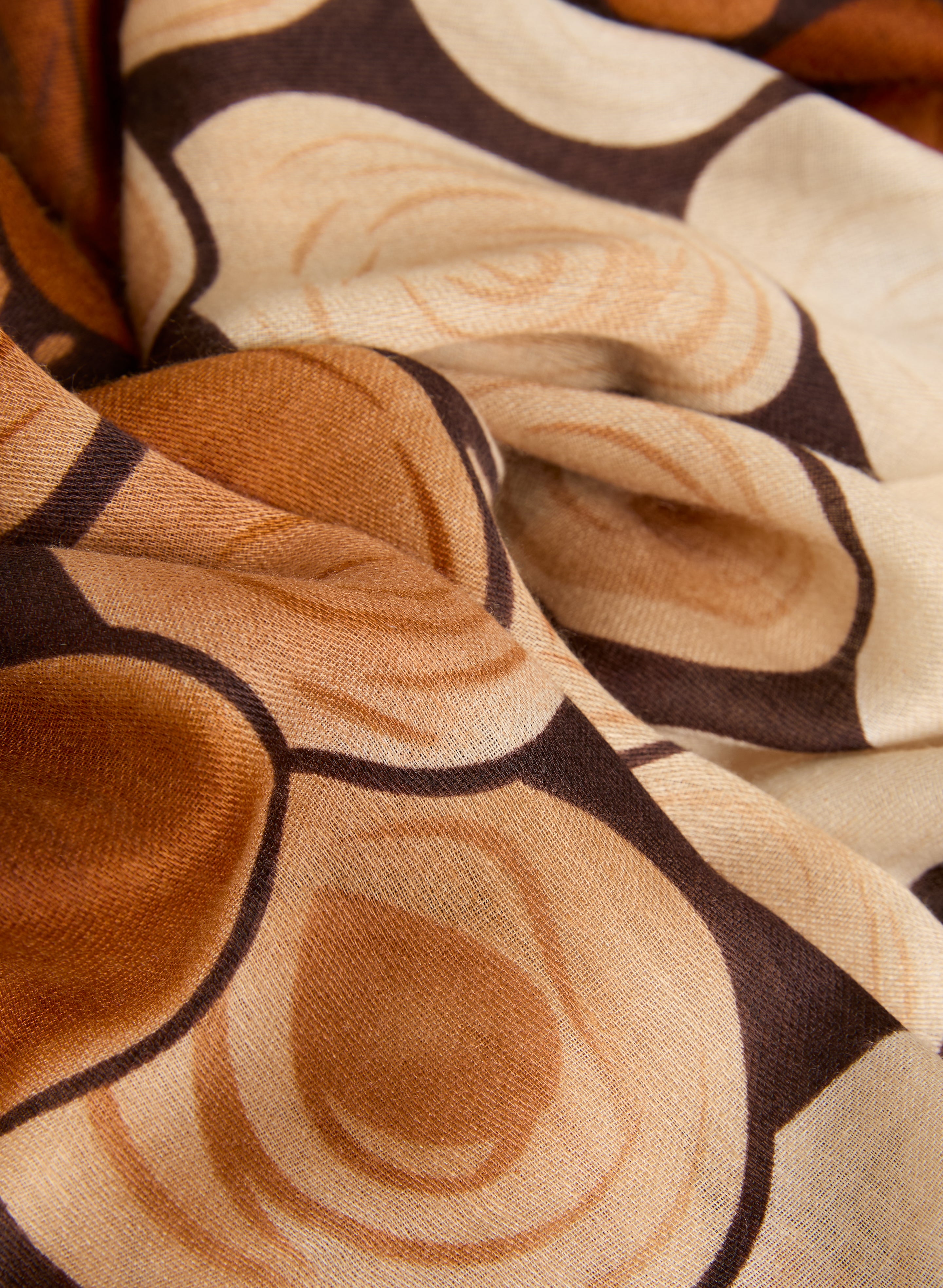 Stylish Circular Print Oblong Scarf for Women - Fashionable Lightweight Wrap Shawl for Fall & Winter - Perfect for Office, Travel, and Evening Outfits
