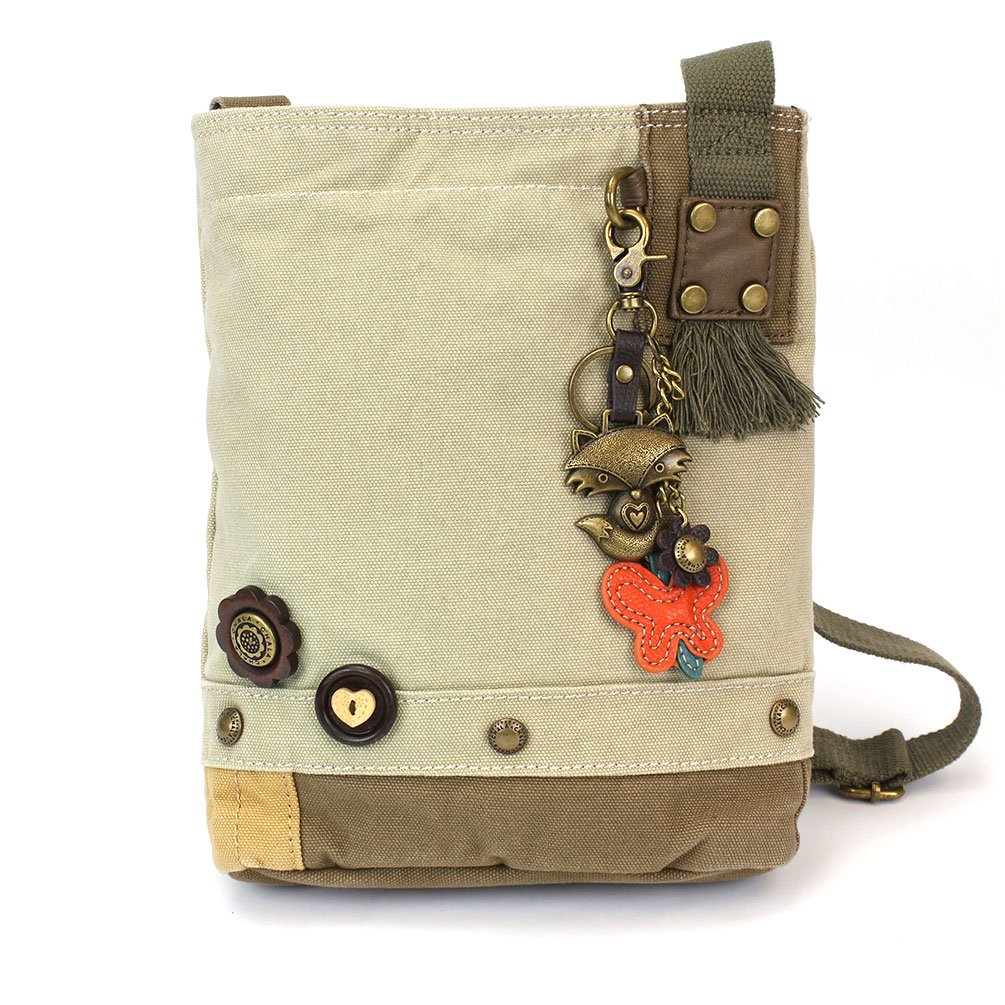 CHALA Women's Canvas Crossbody Messenger Bag with Fox Design - Stylish & Durable Shoulder Purse for Daily Use, Travel & Work (Metal Fox - Sand)