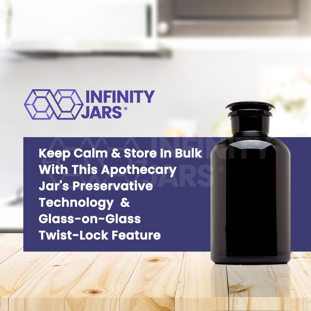 Infinity Jars 2L (68 Fl oz) Round Black UV Glass Airtight Apothecary Jar with Lid - 3 Pack for Tea, Spices, Herbs, Dried Goods Storage | Smell Proof & Refillable | Perfect for Kitchen Pantry, Coffee Station & Home Organization