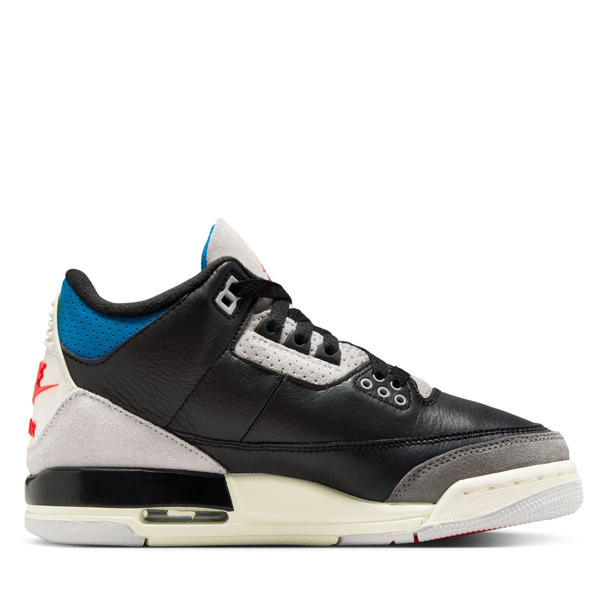 Air Jordan 3 Retro OG 'Rare Air' GS Sneakers - Black/Chile Red Basketball Shoes for Kids - Perfect for School, Sports & Casual Wear