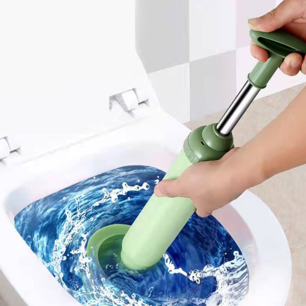 Angoily High Pressure Air Pump Toilet Plunger - Manual Drain Blaster & Clog Remover for Kitchen Sink, Bathroom, Floor Drain - Powerful Pipe Cleaner Tool (Green) - Perfect for Unclogging Toilets, Showers, and Kitchen Drains