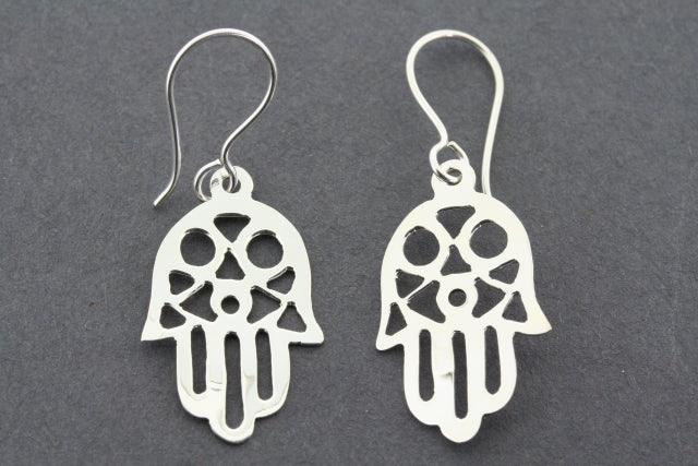 Hand of Fatima Small Drop Earrings - Hamsa Evil Eye Protection Jewelry for Women - Perfect for Everyday Wear, Gift Giving & Spiritual Protection