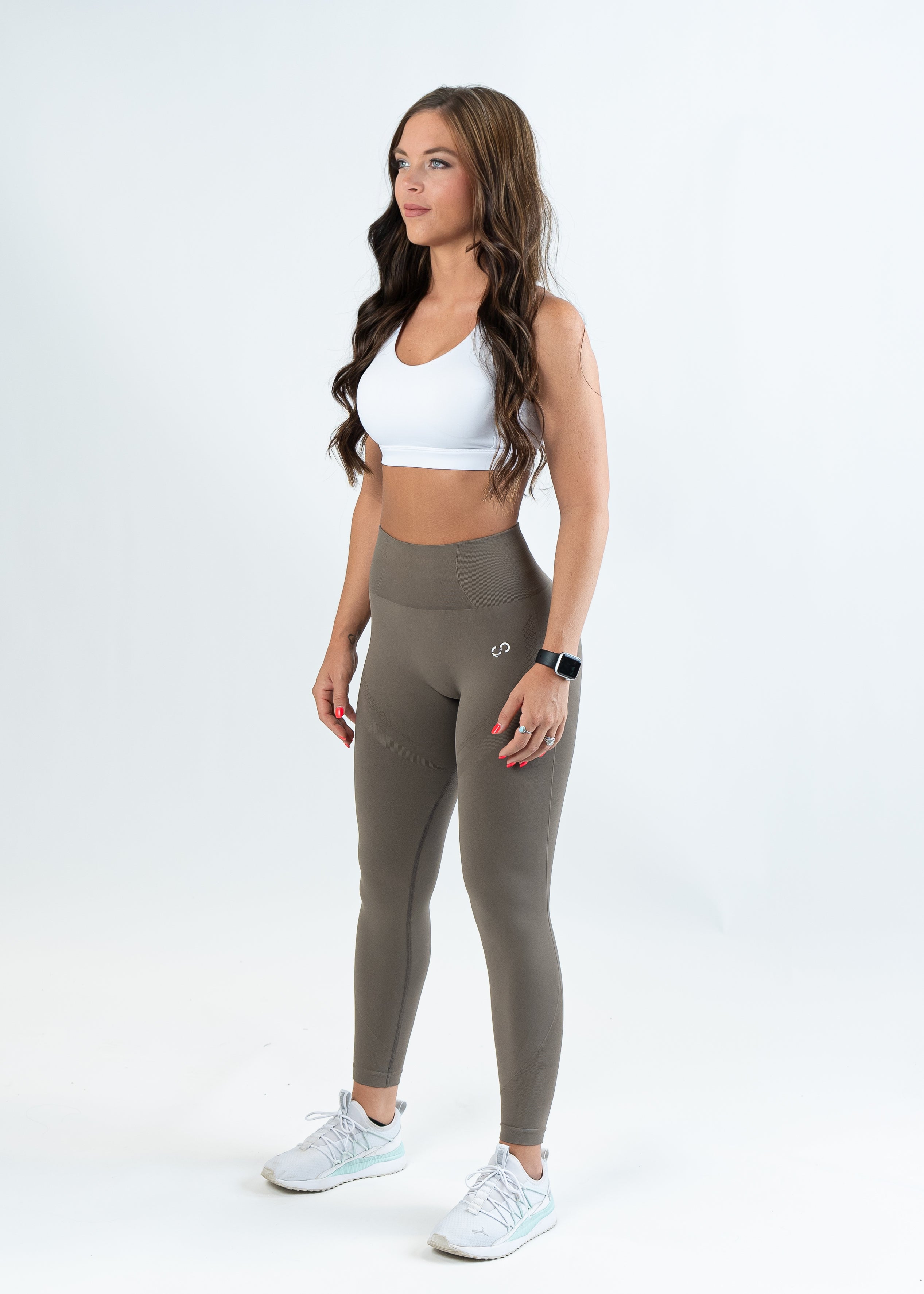 High-Waisted Sculpt Seamless Leggings for Women - Battlefield Brown | Yoga, Workout, Running & Everyday Wear