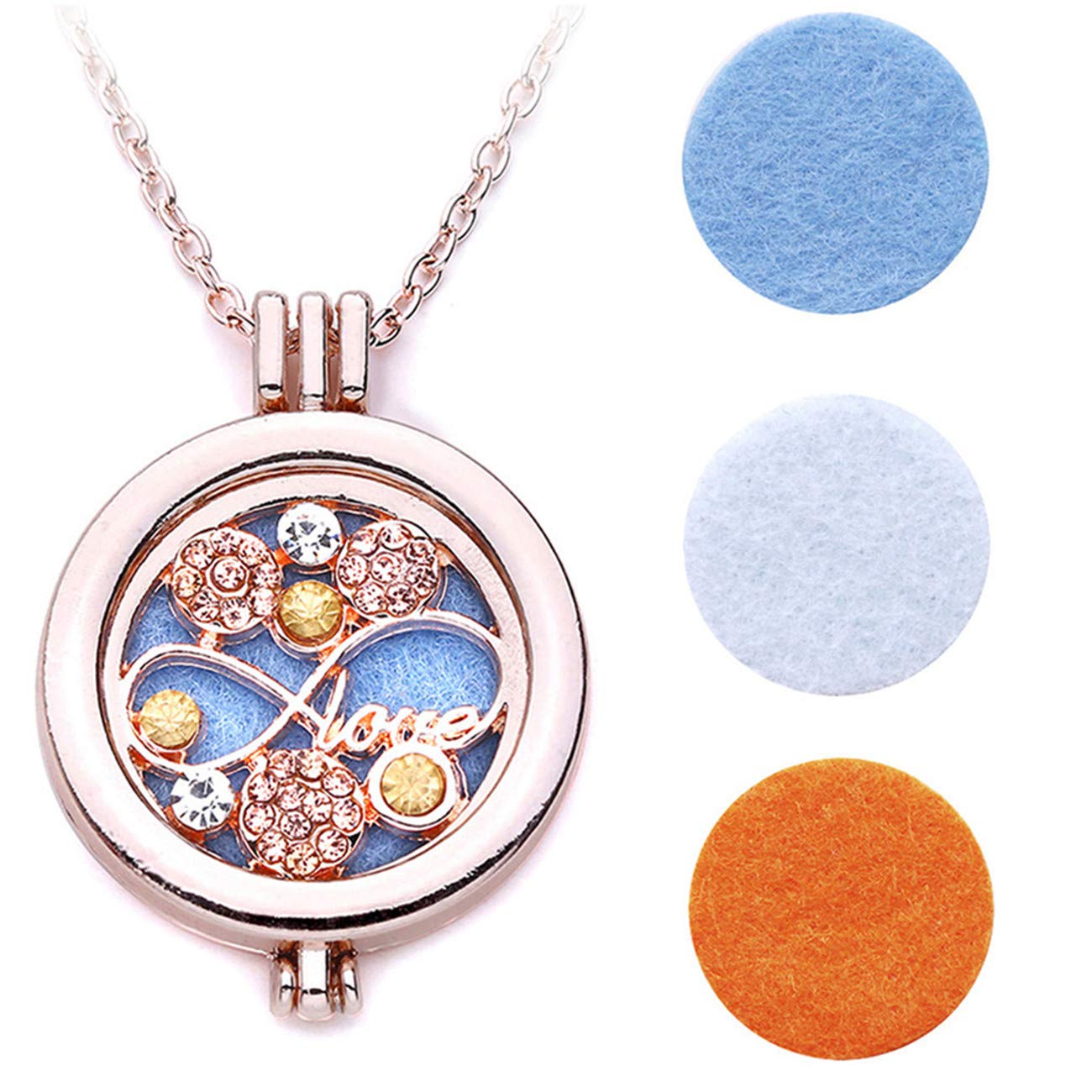 ZALING Aromatherapy Essential Oil Diffuser Necklace - Elegant Locket Pendant for Women, Stress Relief & Aromatherapy Jewelry - Perfect for Work, Yoga, Meditation & Daily Wear