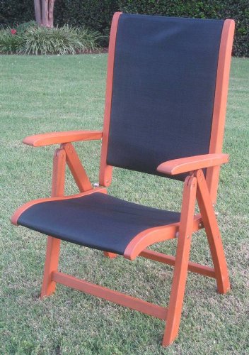 Royal Tahiti 2-Piece Outdoor Wood Folding Chair Set - 5-Position Adjustable, Weather-Resistant Blue Patio Furniture for Poolside, Beach, Garden & Backyard Relaxation