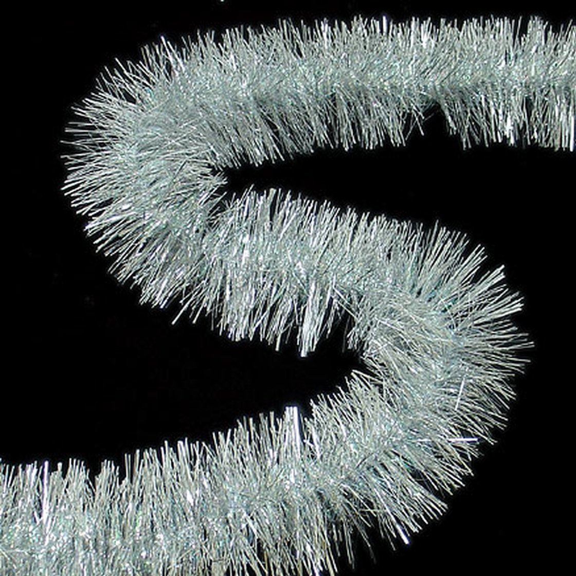 10' Iridescent Loop Silver Needle Tinsel Garland - Sparkling Holiday Decor for Christmas Tree, Party & Home Decoration