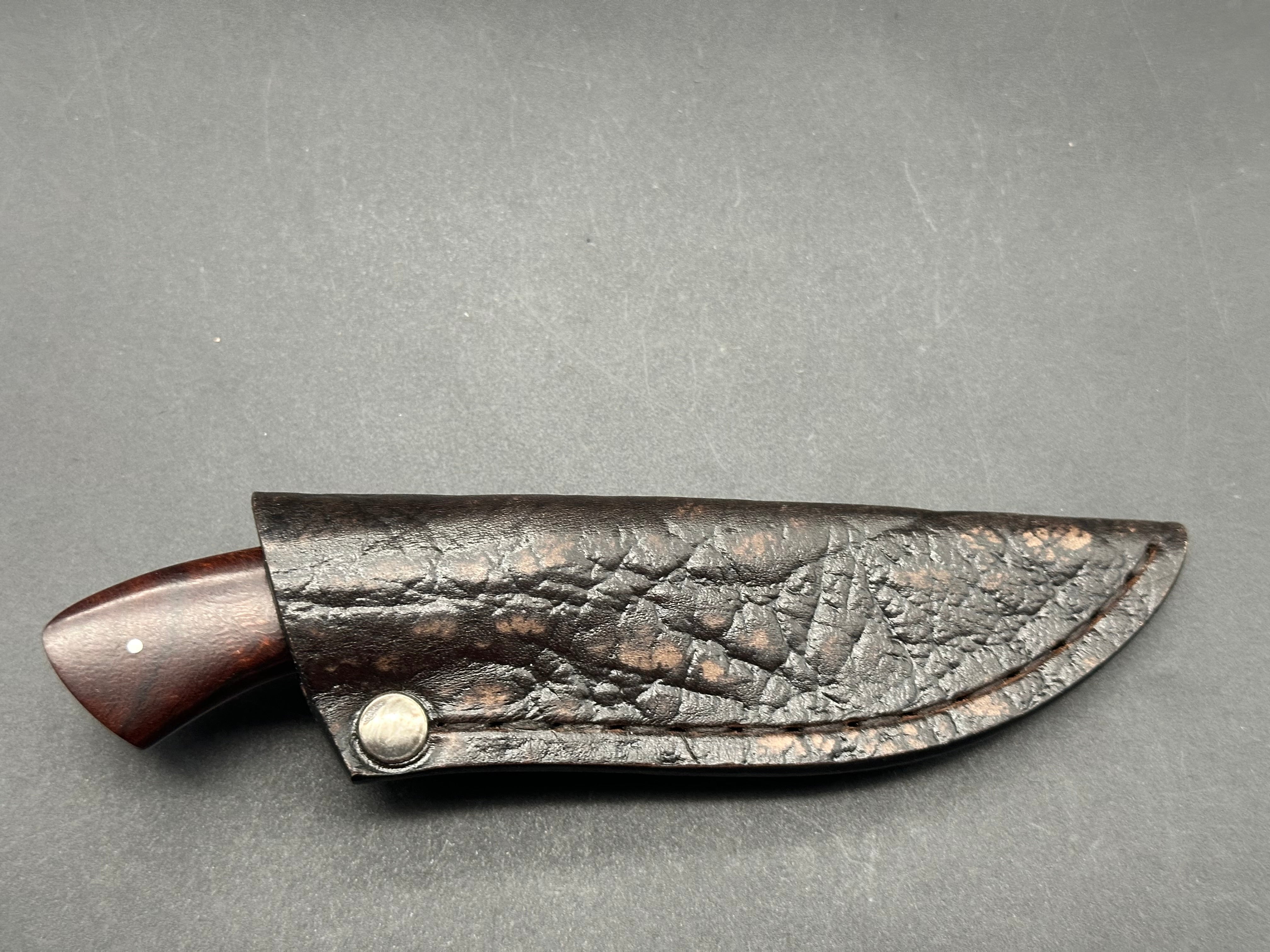 Arno Bernard Gecko Folding Knife - Premium Walnut Handle & Alligator Sheath - Perfect for Outdoor Adventures, Camping, and Everyday Carry (EDC)