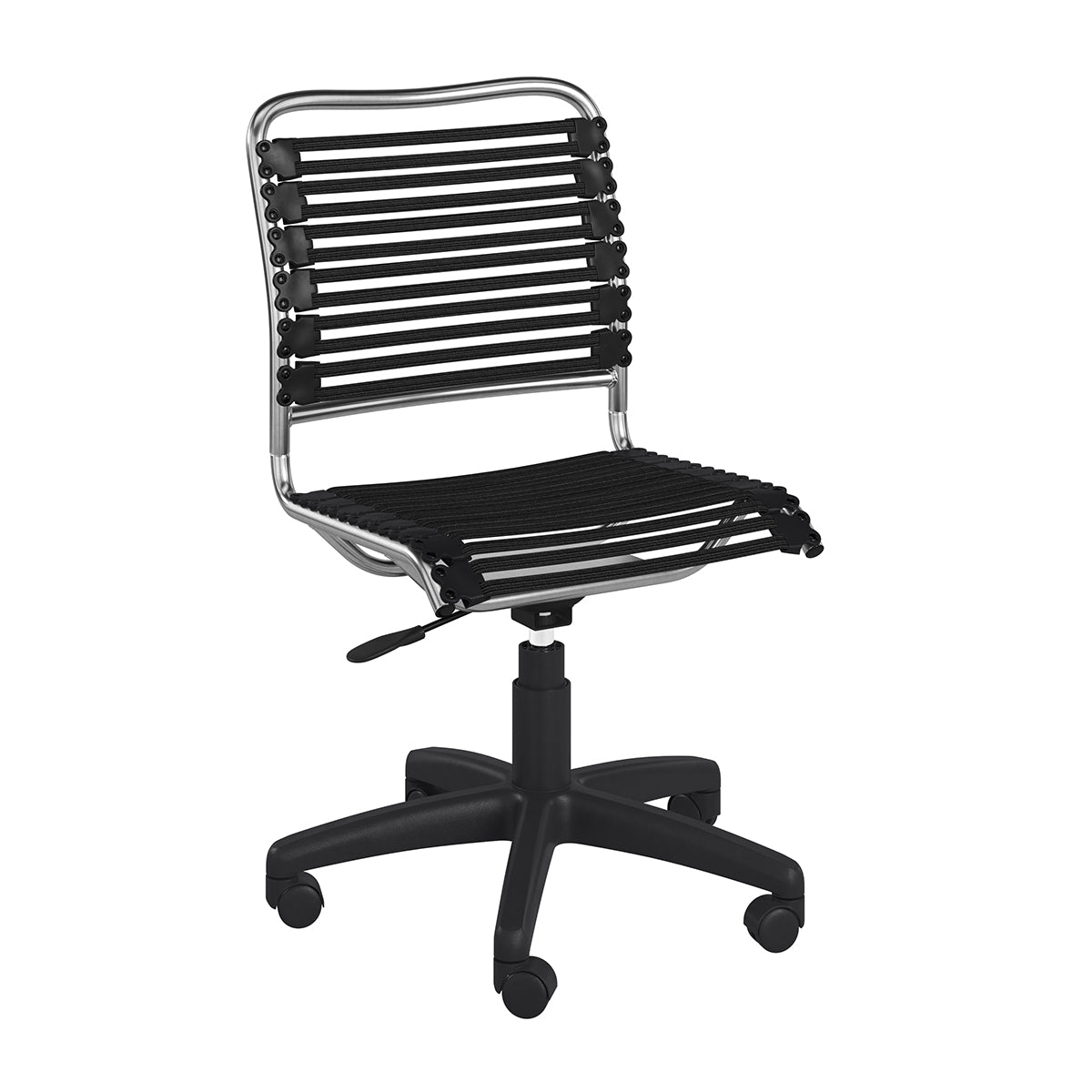 Allison Bungie Flat Low Back Office Chair - Ergonomic Mesh Desk Chair with Graphite Black Frame & Swivel Base - Perfect for Home Office, Computer Workstation & Conference Rooms