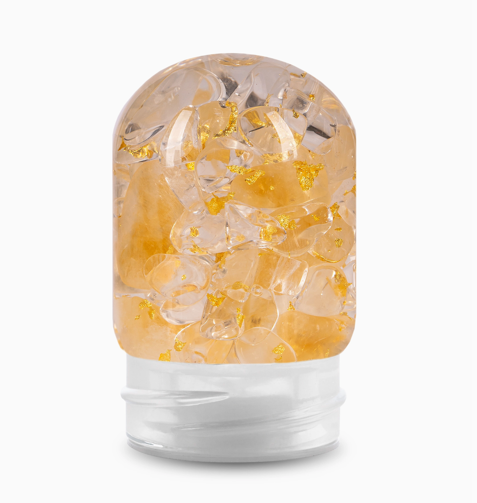 Premium Crystal Water Bottle with Citrine, Clear Quartz & 24K Gold - Reusable Glass Bottle for Energy Healing, Yoga, Meditation & Daily Hydration