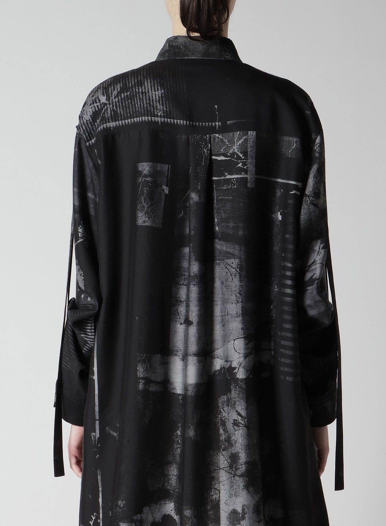 Copper Blurry Floral Print Long Sleeve Blouse for Women - Elegant Office Wear & Casual Outfit