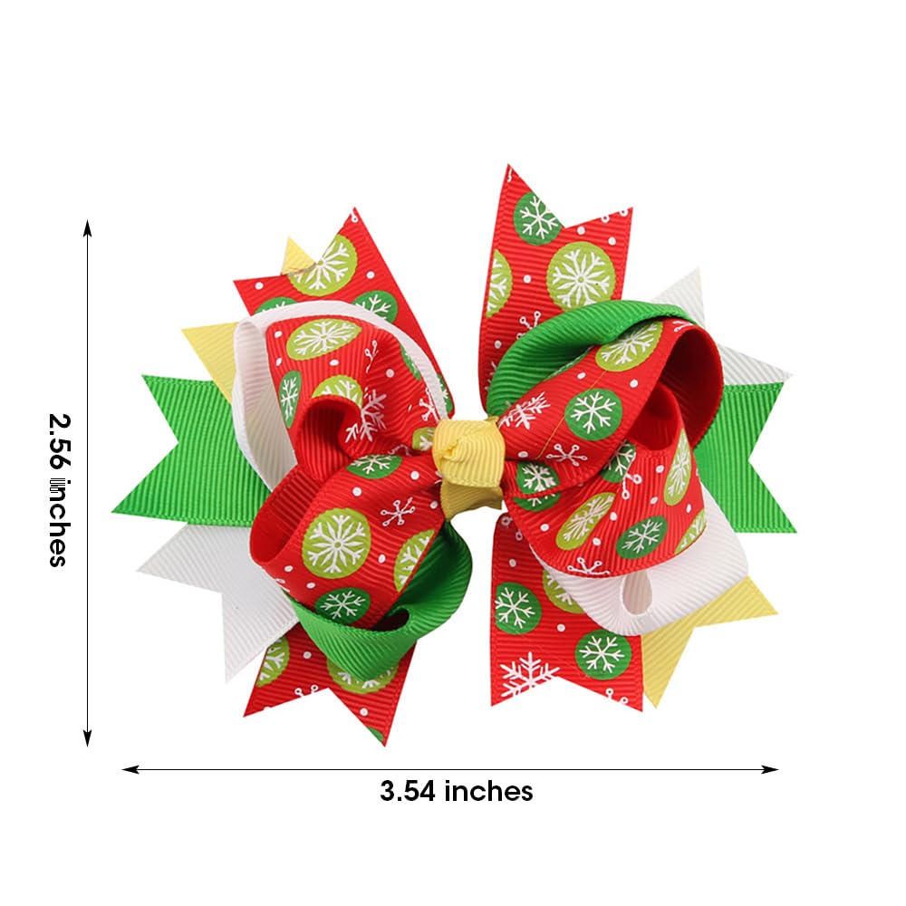 JIAHANG Christmas Hair Bow Clips for Girls - 4PCS Polka Dot Alligator Clips for Baby, Toddler & School Girls - Festive Party Hair Accessories for Holidays, Christmas, School Events & Birthday Celebrations