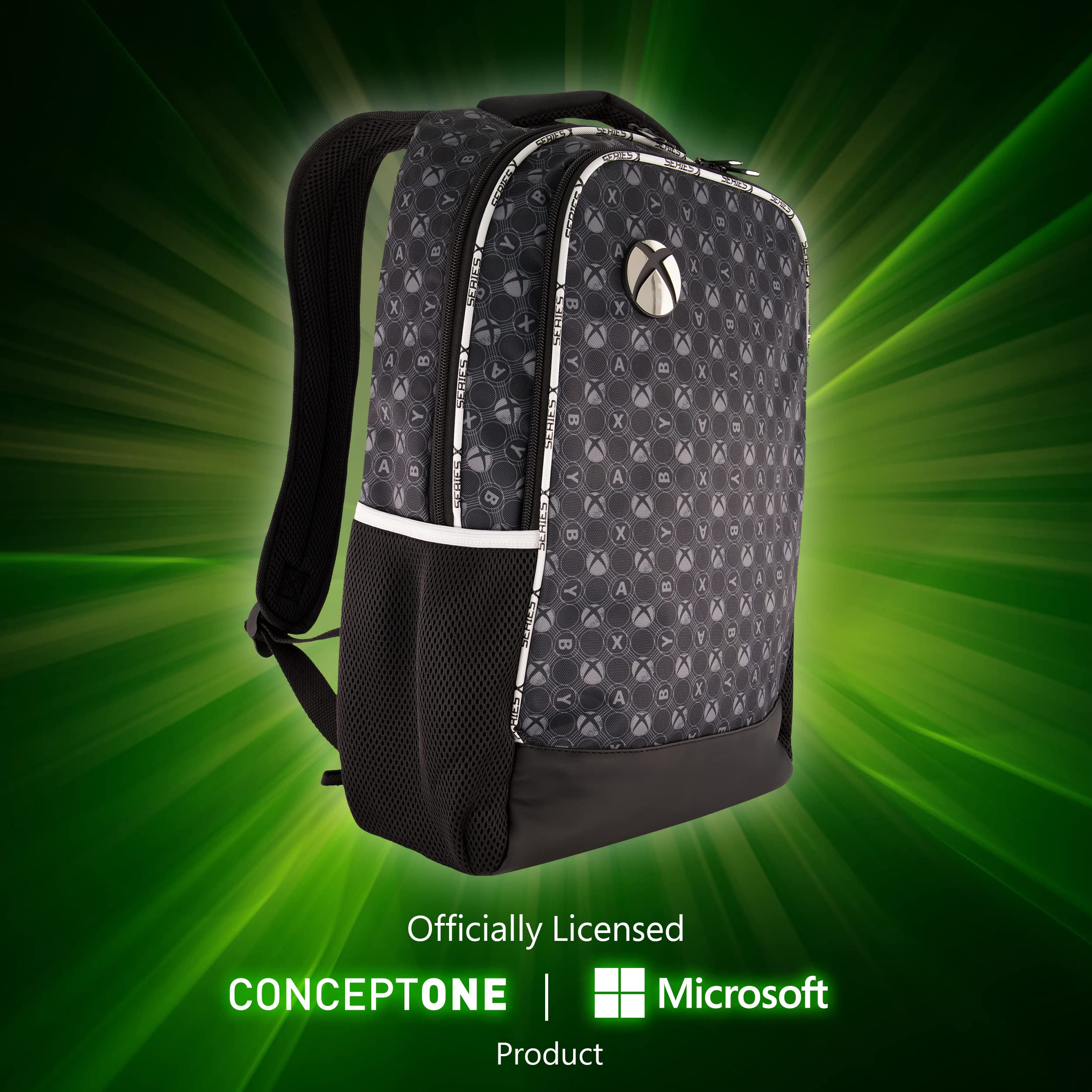Concept One Microsoft Xbox 13 Inch Laptop Backpack - Padded Protective Sleeve for Commuters & Travelers - Durable Computer Bag for Work, School & Gaming (Black)