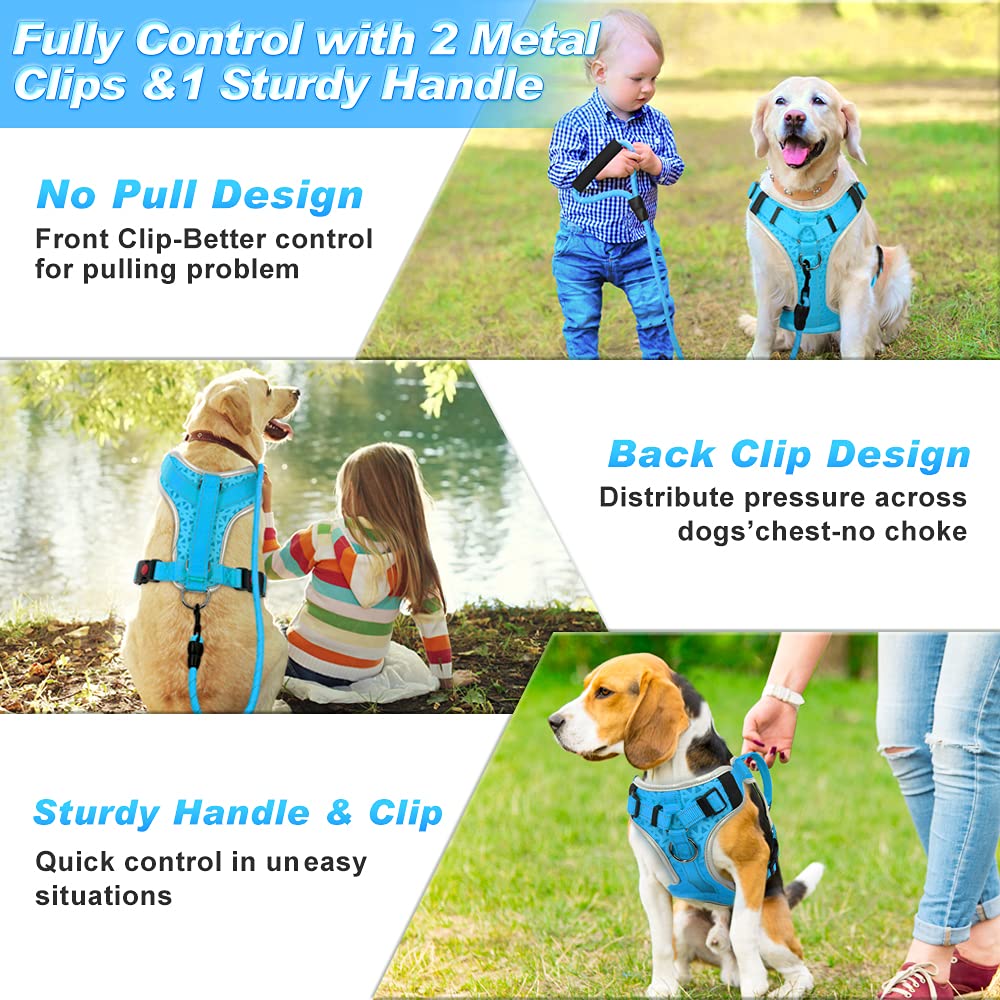 Supet No-Pull Dog Harness with Leash - Adjustable Reflective Pet Vest for Small, Medium & Large Dogs | Heavy Duty Easy Control Handle | Perfect for Walking, Training & Outdoor Adventures