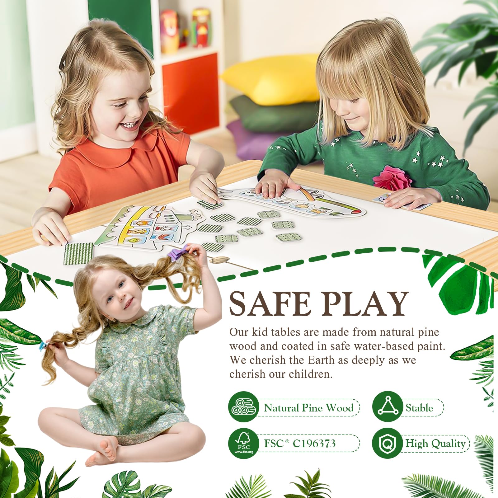 Wooden Sensory Table for Toddlers - Double-Sided Sand & Water Play Table with Foldable Storage Bins - Indoor/Outdoor Kids Activity Center - Perfect Birthday Gift for Boys & Girls - Ideal for Backyards, Daycares, and Preschool Learning