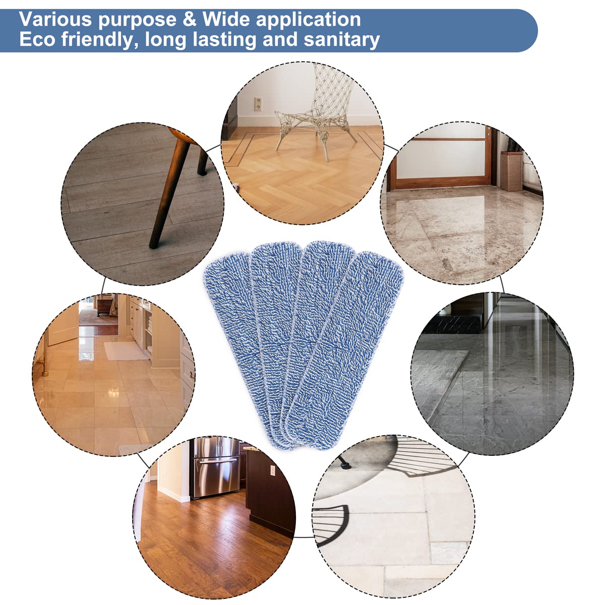 Premium Microfiber Floor Cleaning Pads - 18
