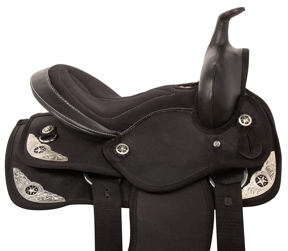 Premium Synthetic Western Horse Saddle 14-18 Inch with Complete Tack Set - Lightweight Durable Riding Saddle for Trail Riding, Training & Show | Equestrian Accessories for Men & Women
