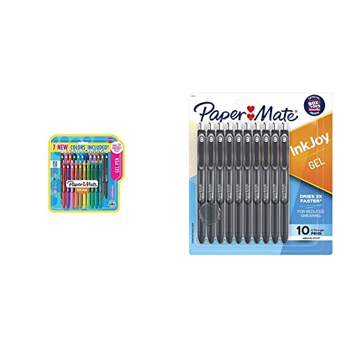 **Paper Mate InkJoy Assorted Color Gel Pens (10-Pack) - Medium Point, Smooth Writing, Vibrant Ink - Perfect for School, Office & Creative Projects**