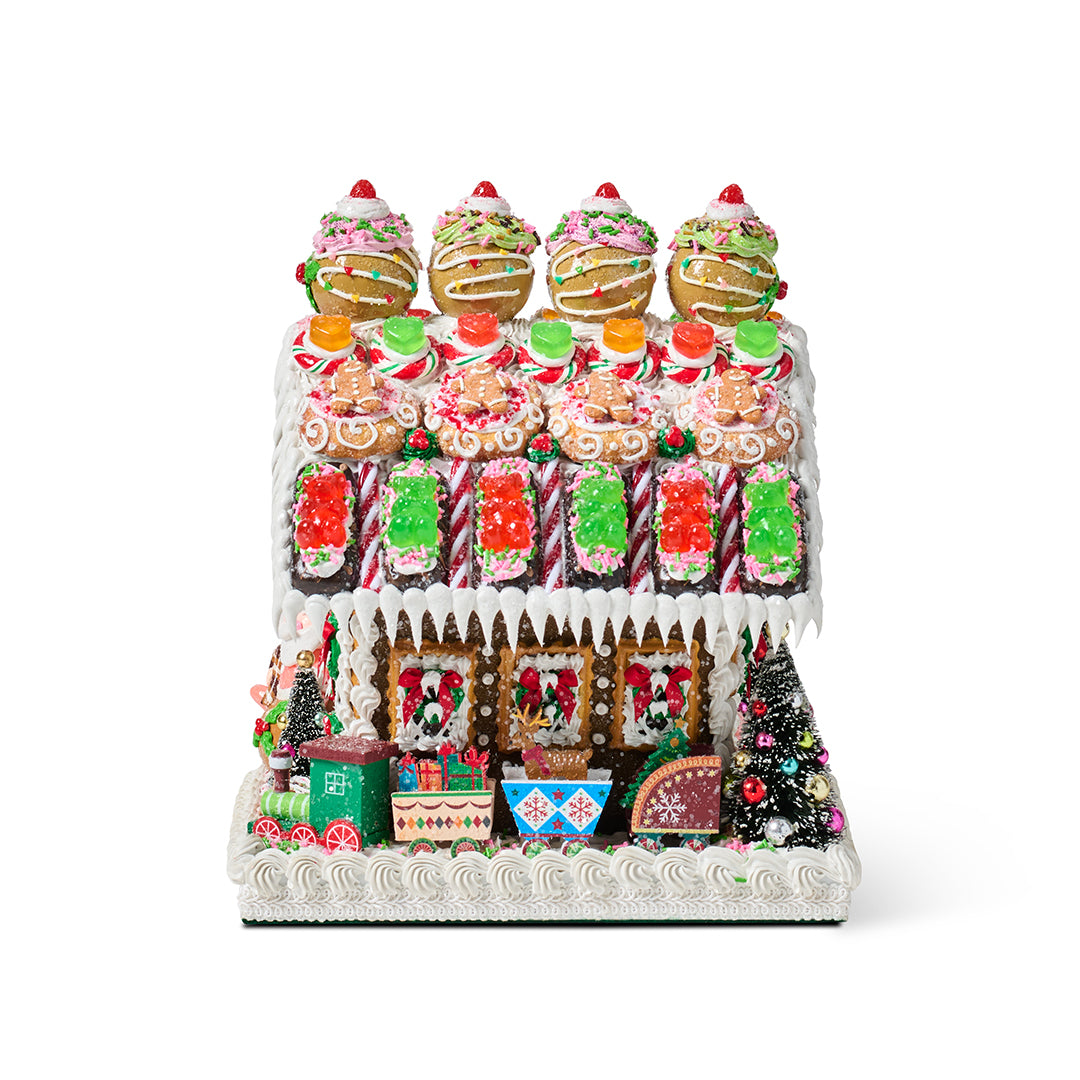 Large Gingerbread House with Train Set - Christmas Holiday Decor, DIY Gingerbread Cookie Kit for Family Baking Fun - Perfect for Holiday Parties, Home Decoration & Festive Gifts