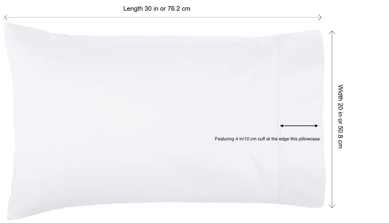 Premium 100% Cotton Percale Pillowcases - 6 Pack Soft & Breathable Pillow Covers with Lightweight Smooth Weave - Queen/Standard Size 20