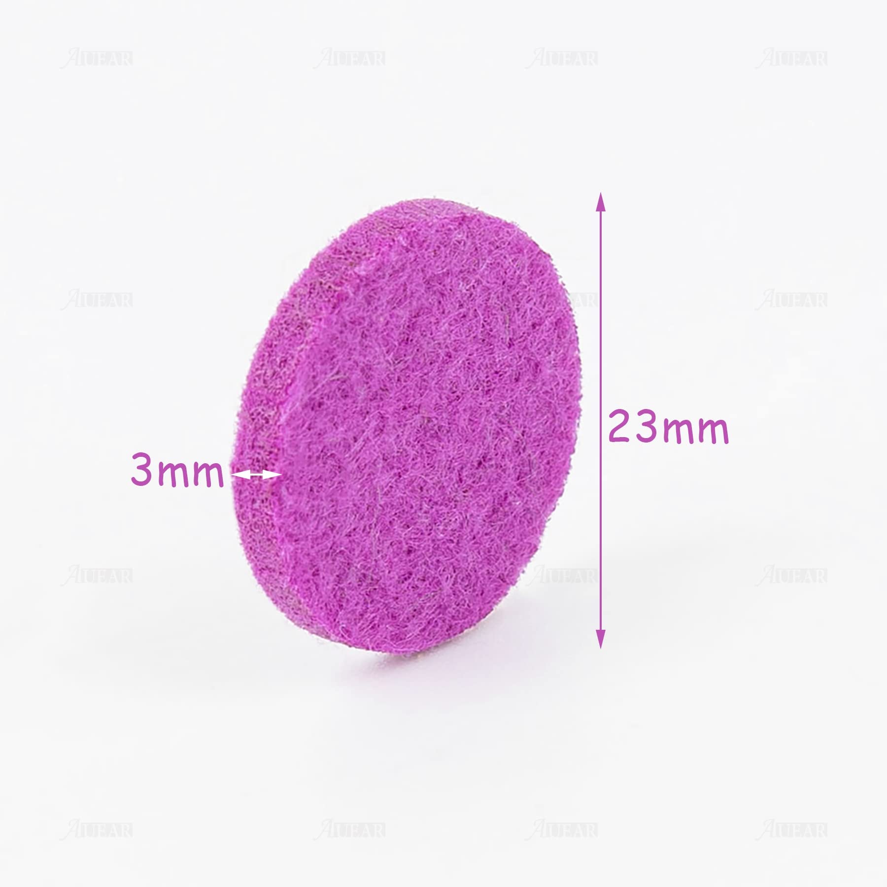 AUEAR 100 Pack Round Felt Pads for Essential Oil Diffuser - 0.87 Inch Refills for Necklace, Bracelet & Car Vent Clip - Aromatherapy Accessories for Home, Office & Car Use