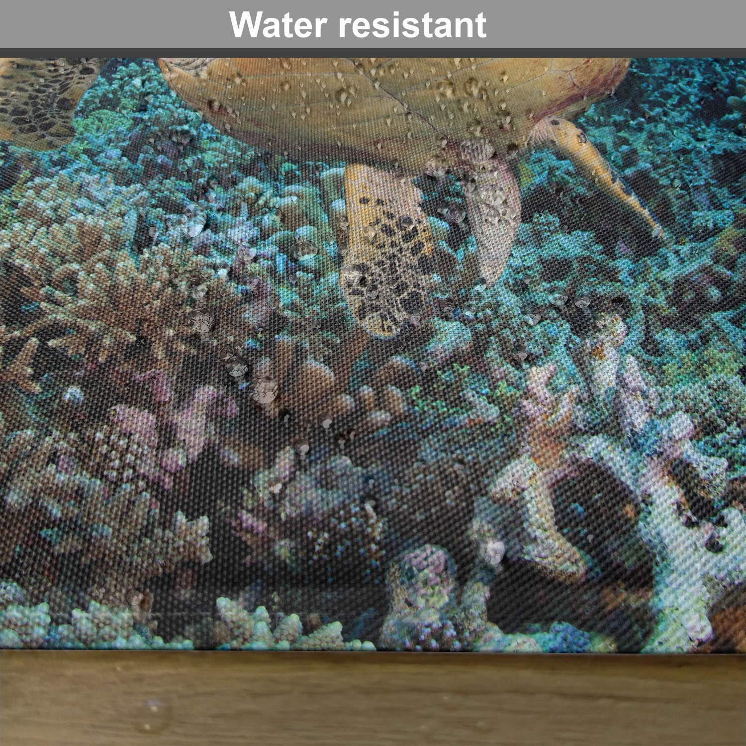 Ambesonne 4-Pack Turtle Place Mats - Deep Blue Ocean Endangered Wildlife Photo Design, Washable Fabric Table Mats for Dining Room & Kitchen Decor in Violet, Blue & Pale Brown - Perfect for Beach Themed Parties & Eco-Friendly Home Decor