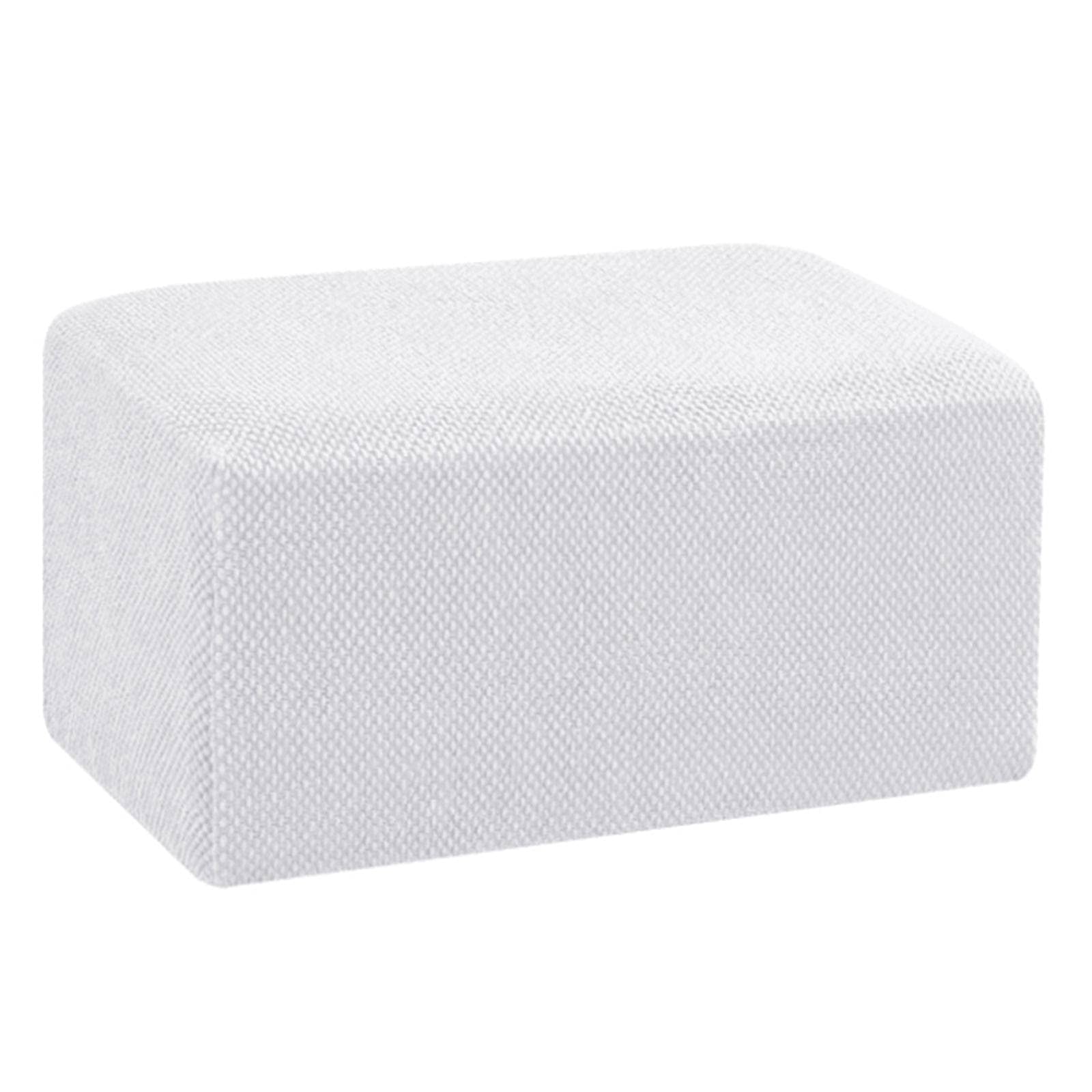 Stretch Jacquard Storage Ottoman Cover - Rectangle Stool Slipcover, Footstool & Sofa Protector - Perfect for Living Room, Bedroom, and Home Decor