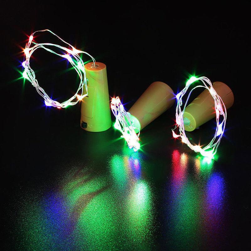 3Ft Battery Powered 20 LED RGB Cork Wine Bottle Lights - DIY Fairy String Lights for Wedding, Party, Home Table Centerpiece Decoration - Perfect for Christmas, Valentine's Day & Romantic Dinner Ambiance