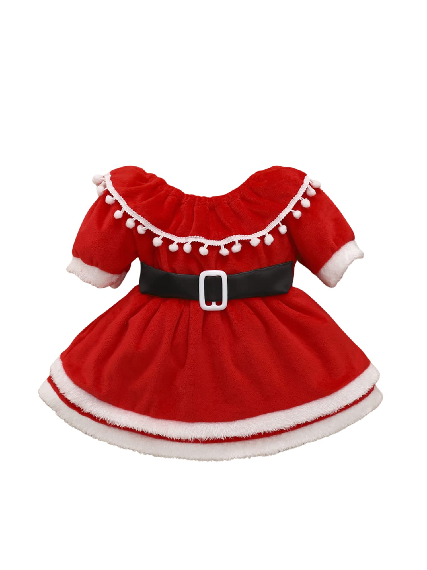 Christmas Toddler Santa Claus Costume Set for Baby Girls - Velvet Xmas Princess Dress with Hat - Perfect for Holiday Parties, Family Photos & Festive Celebrations